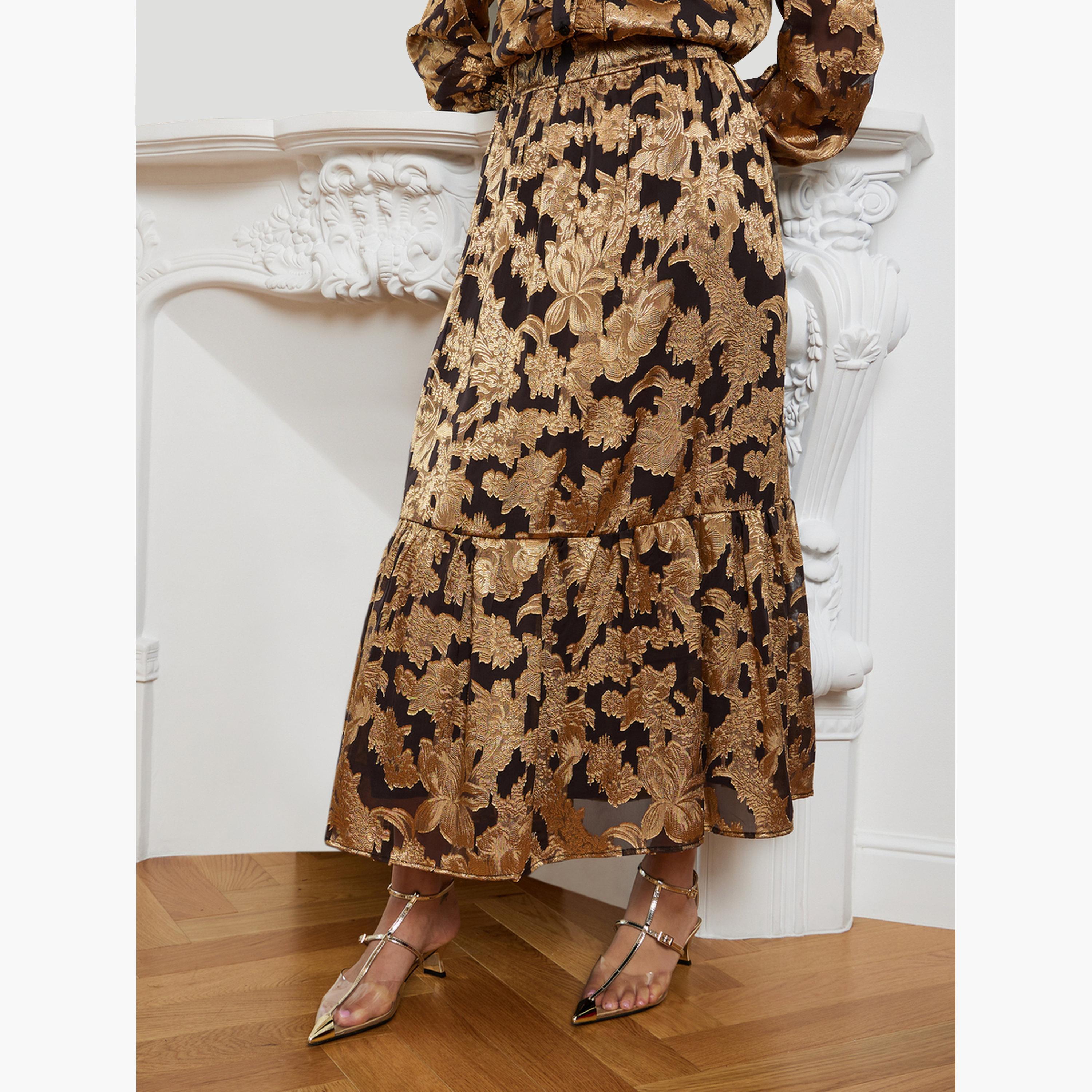 طقم منسق من تنورة وبلوزة جاكار-women-clothing-coordsets-image-4