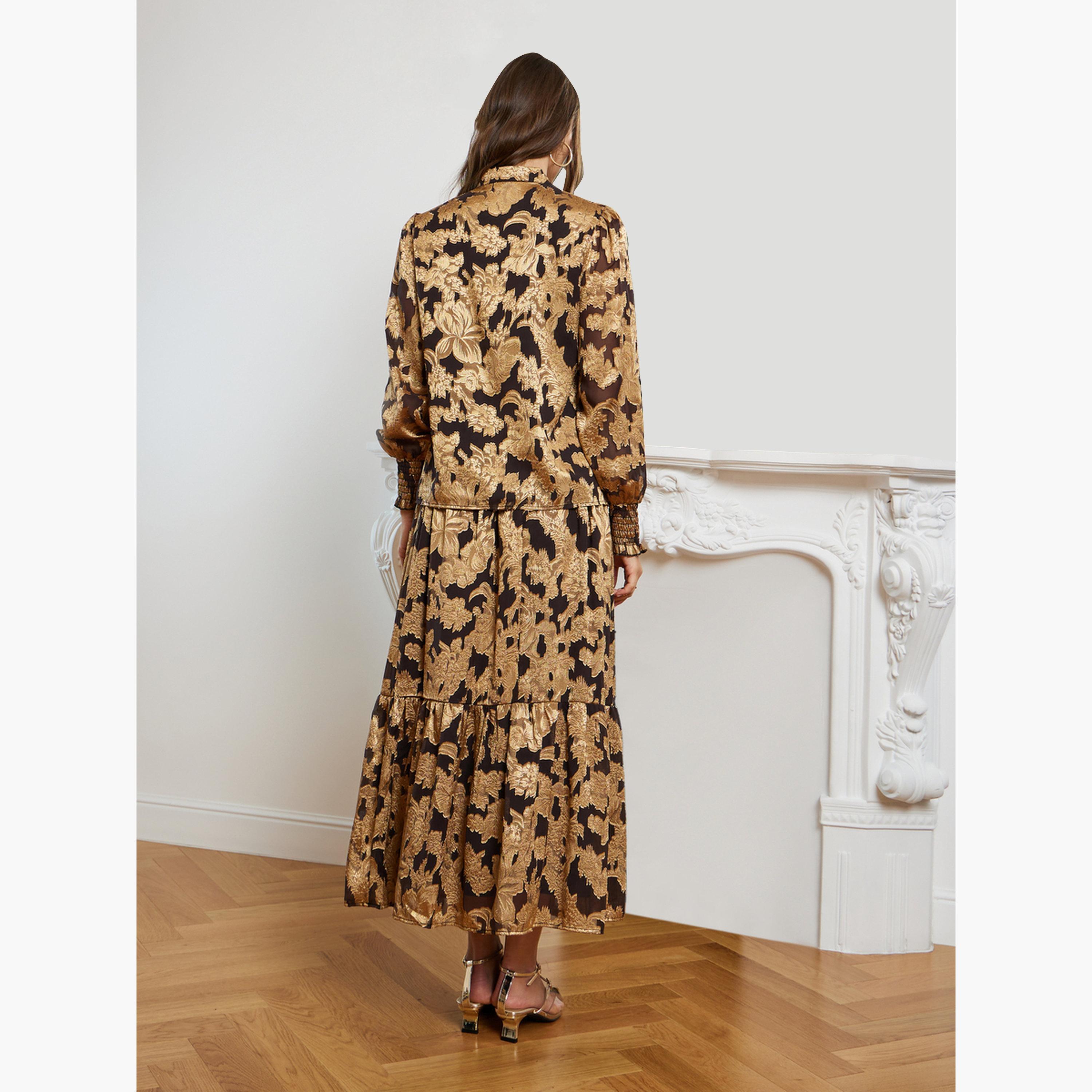 طقم منسق من تنورة وبلوزة جاكار-women-clothing-coordsets-image-5