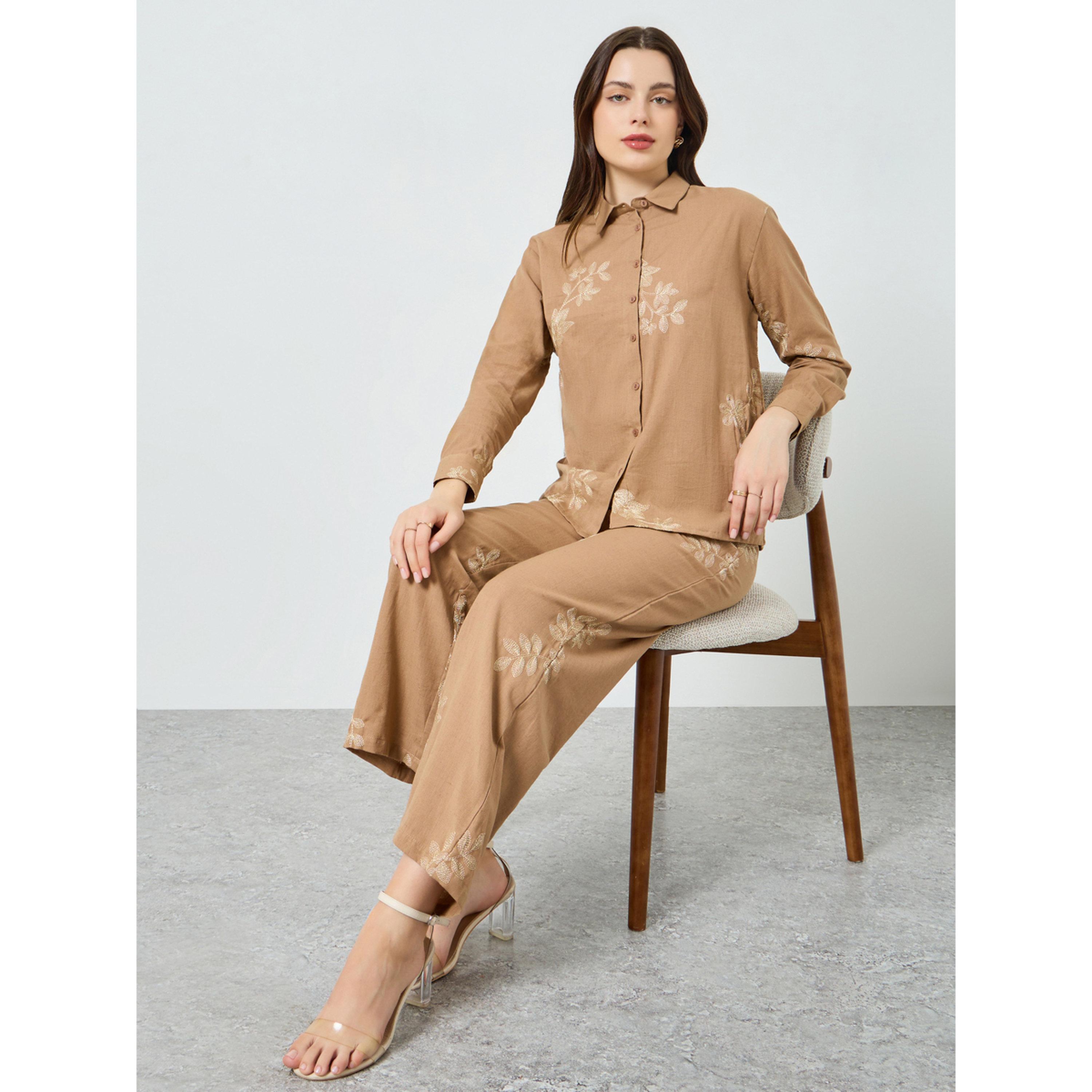 Styli Women Embroidered Shirt and Pants Co-Ords-women-clothing-coordsets-image-2
