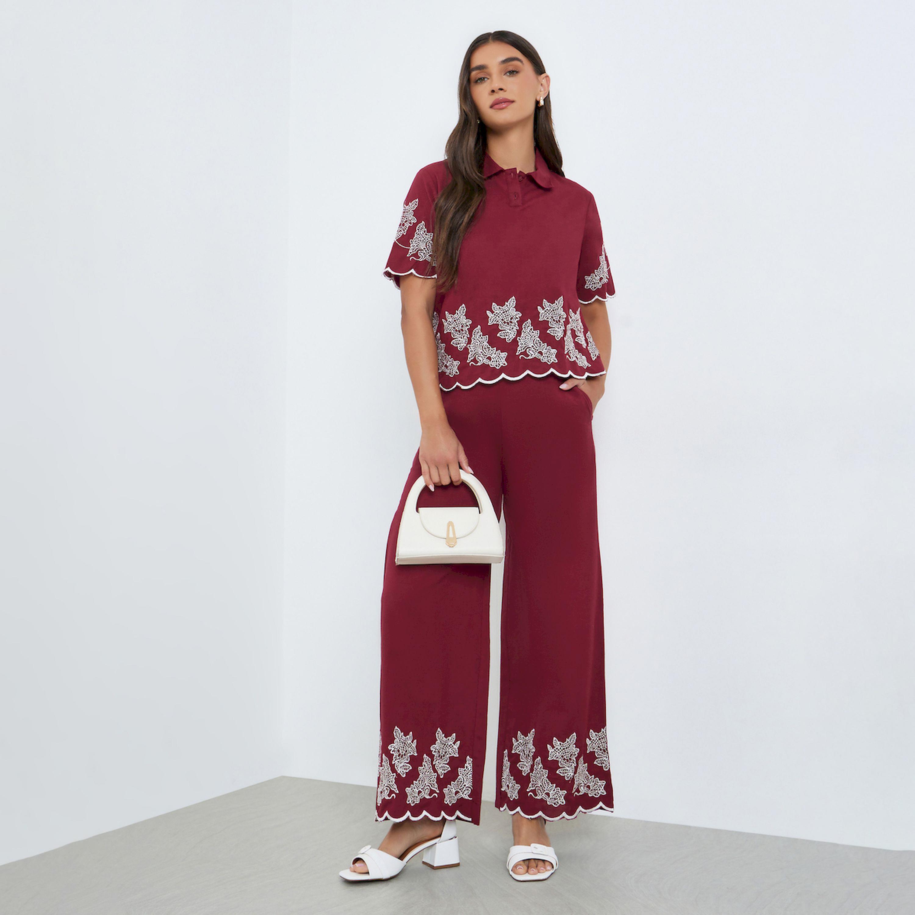 Styli Women Embroidered Top and Trousers Co-Ords-women-clothing-coordsets-image-1