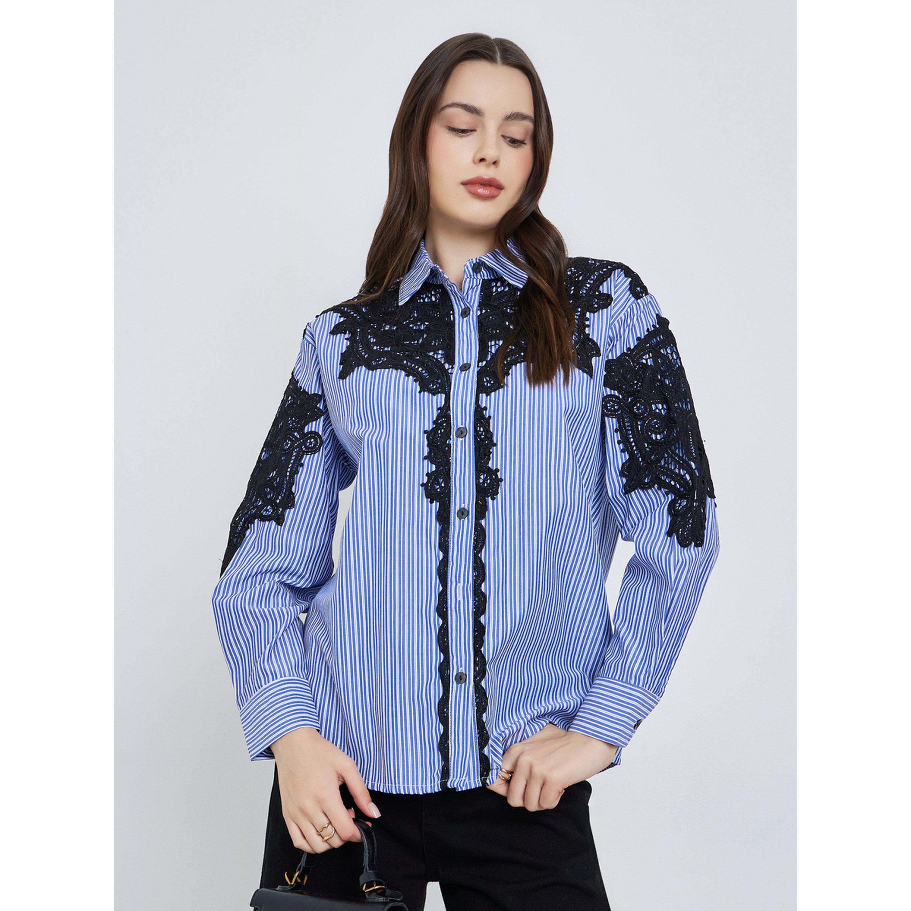 بلوزة مخطط بتفاصيل دانتيل-women-clothing-shirtsandblouses-shirts-image-1