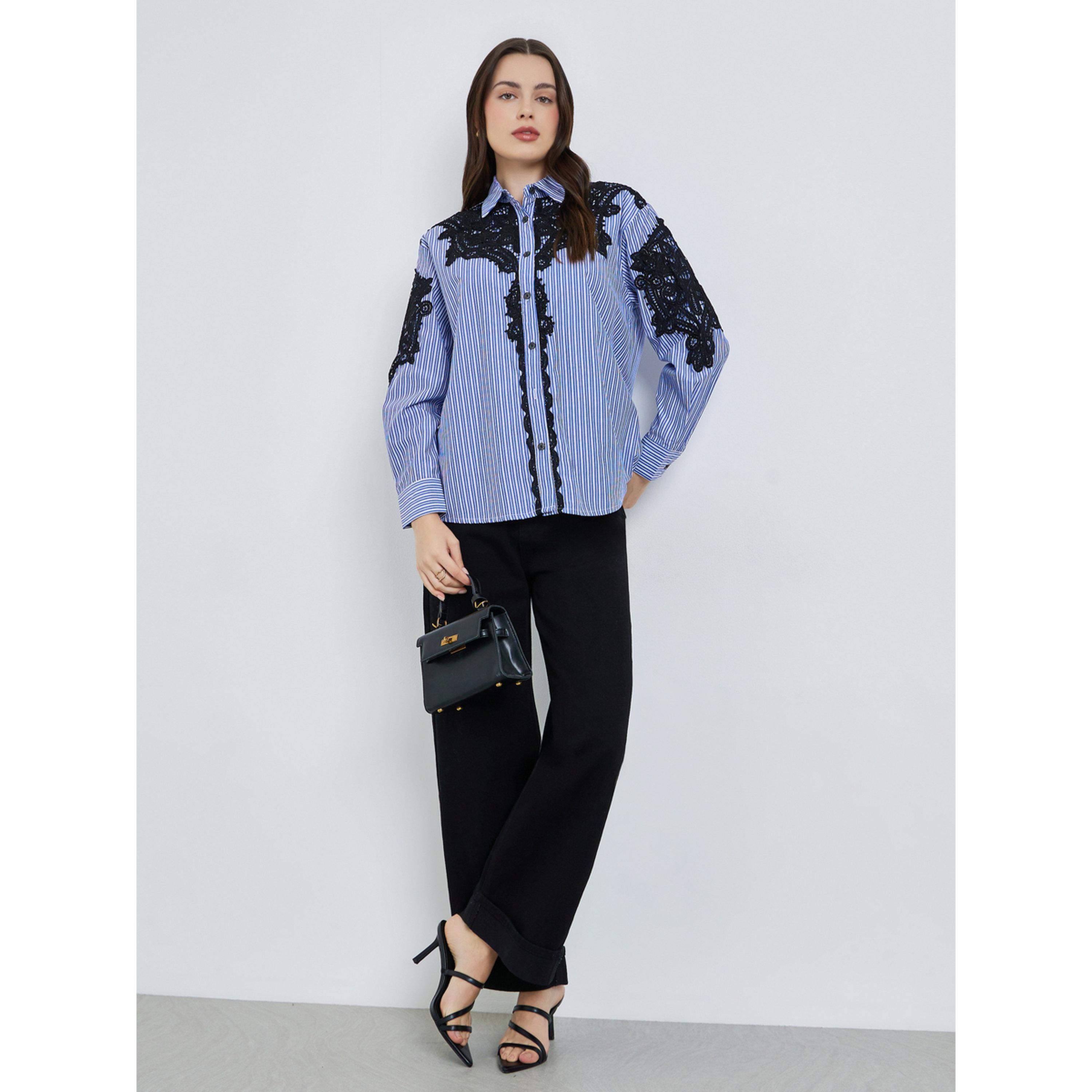 بلوزة مخطط بتفاصيل دانتيل-women-clothing-shirtsandblouses-shirts-image-2