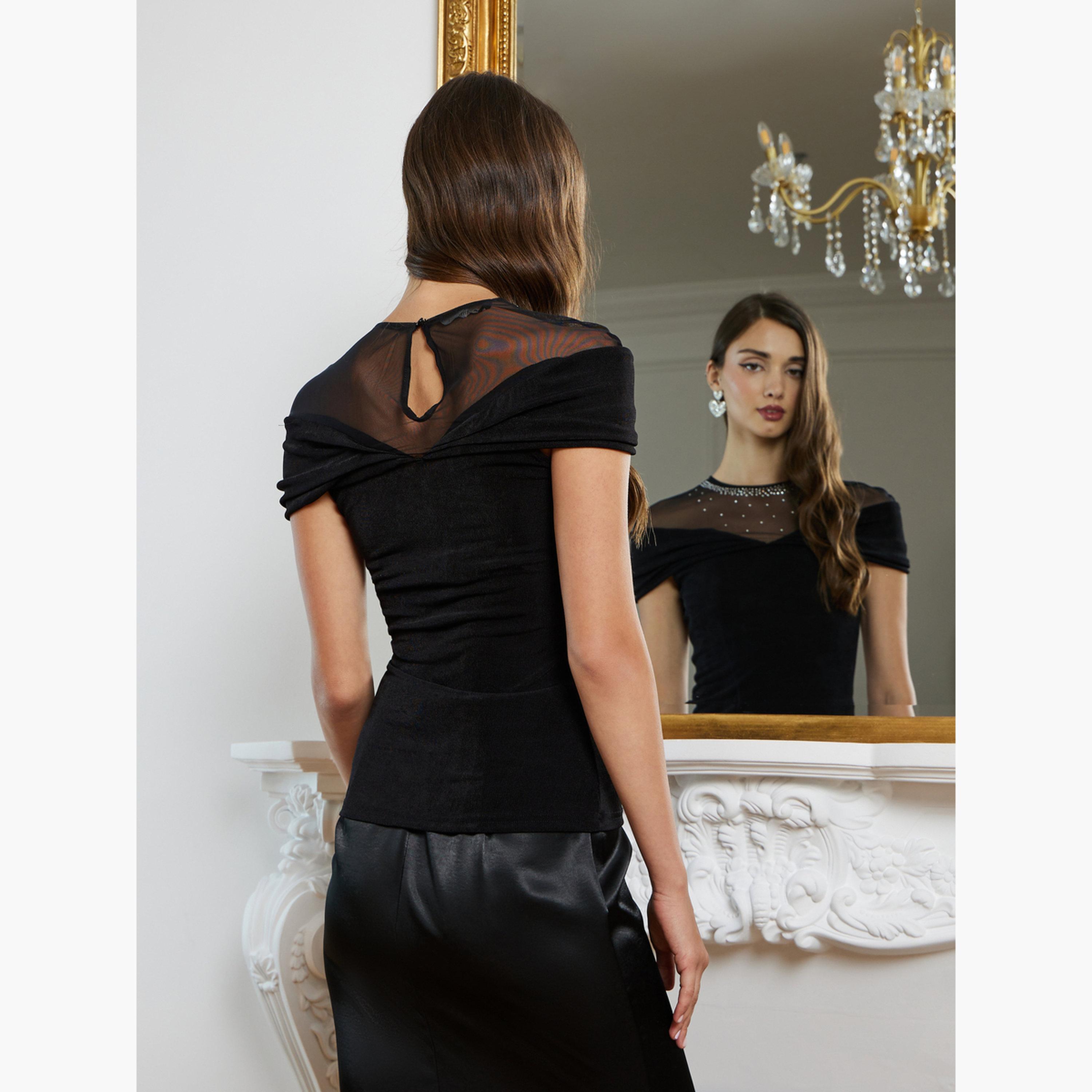 بلوزة شبكية بتفاصيل مزينة-women-clothing-shirtsandblouses-blouses-image-5