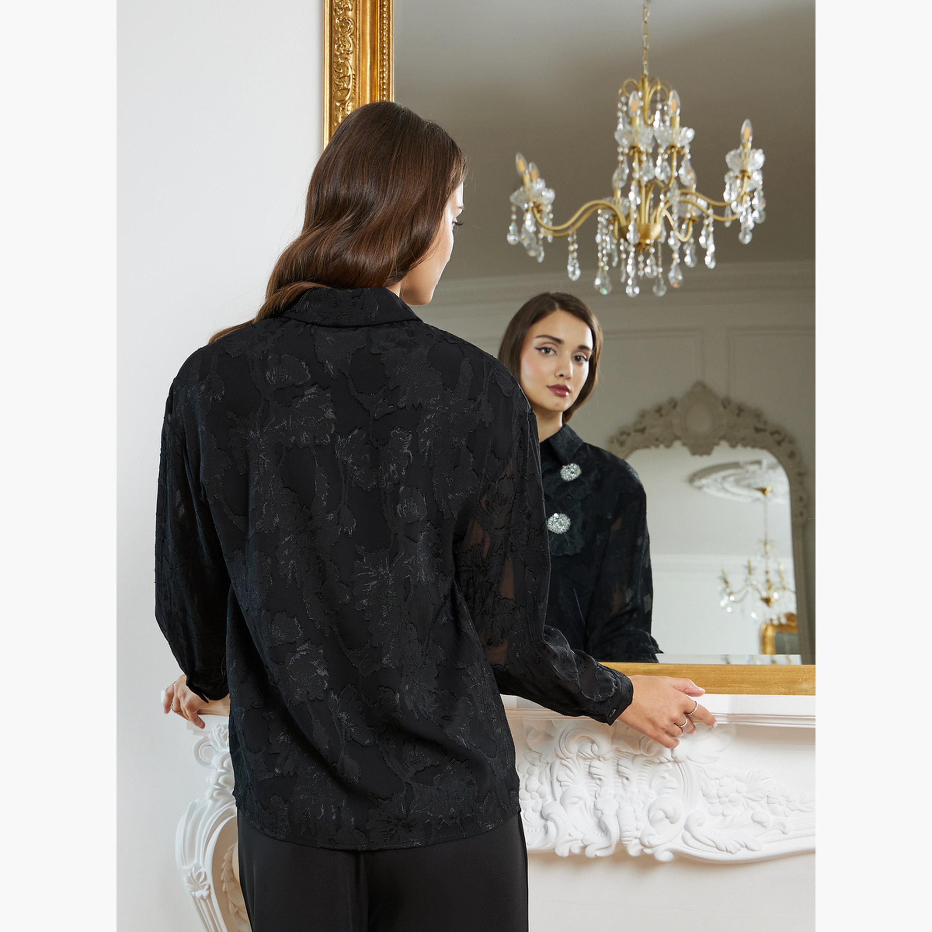 بلوزة شفافة جاكار بأزهار-women-clothing-shirtsandblouses-shirts-image-5