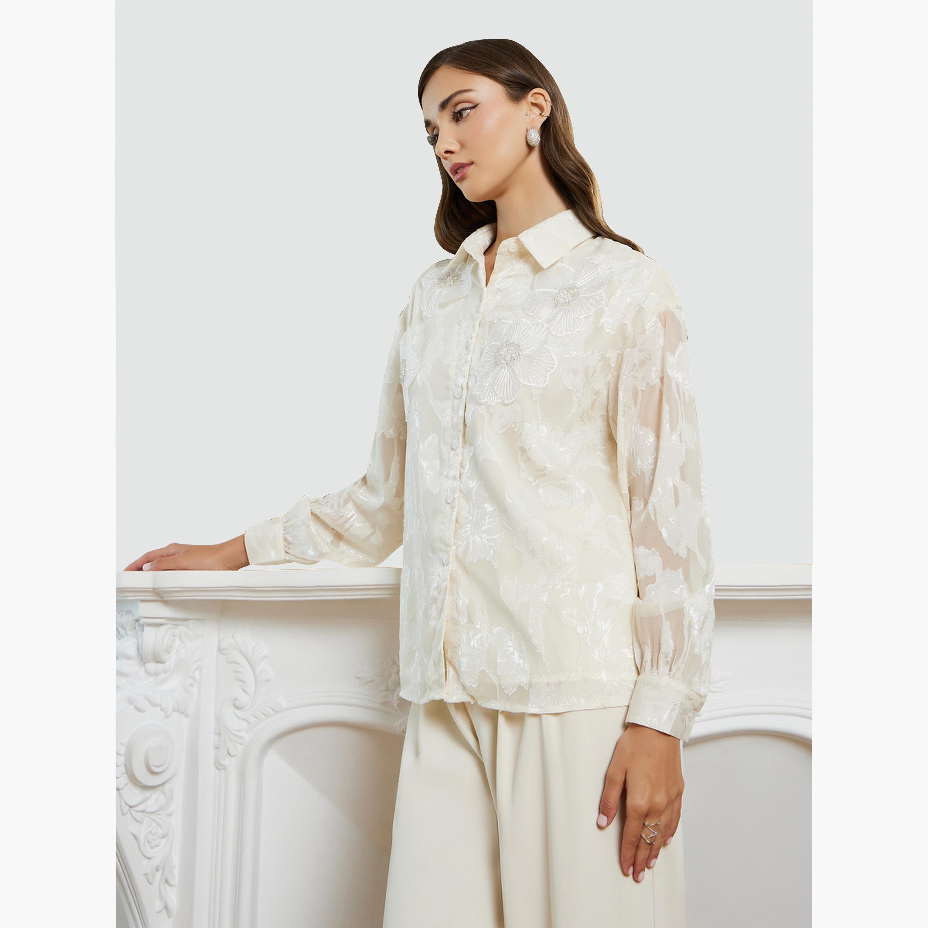 بلوزة شفافة جاكار بأزهار-women-clothing-shirtsandblouses-shirts-image-1