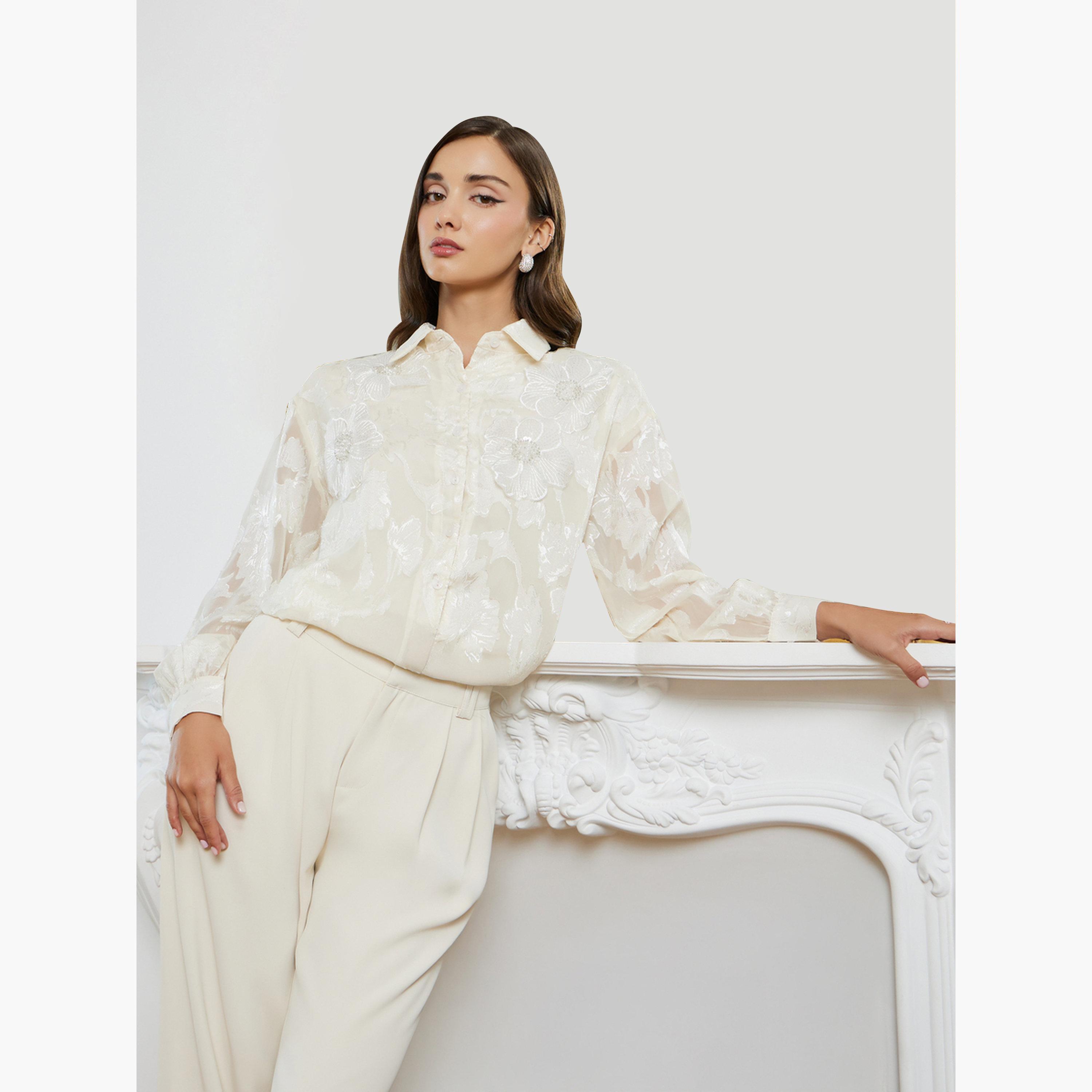 بلوزة شفافة جاكار بأزهار-women-clothing-shirtsandblouses-shirts-image-3