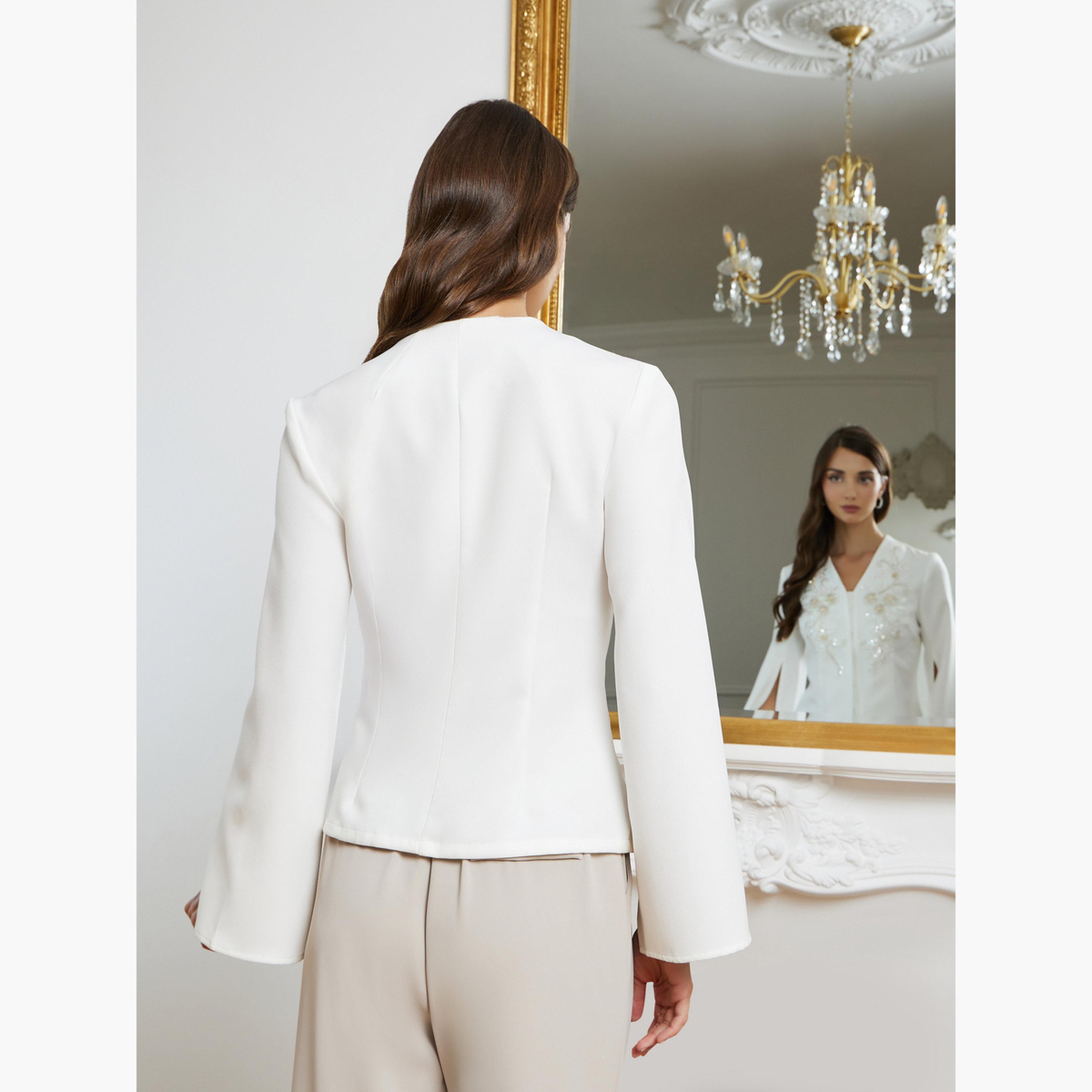 بلوزة بأكمام كاب وتفاصيل مزينة-women-clothing-shirtsandblouses-blouses-image-5