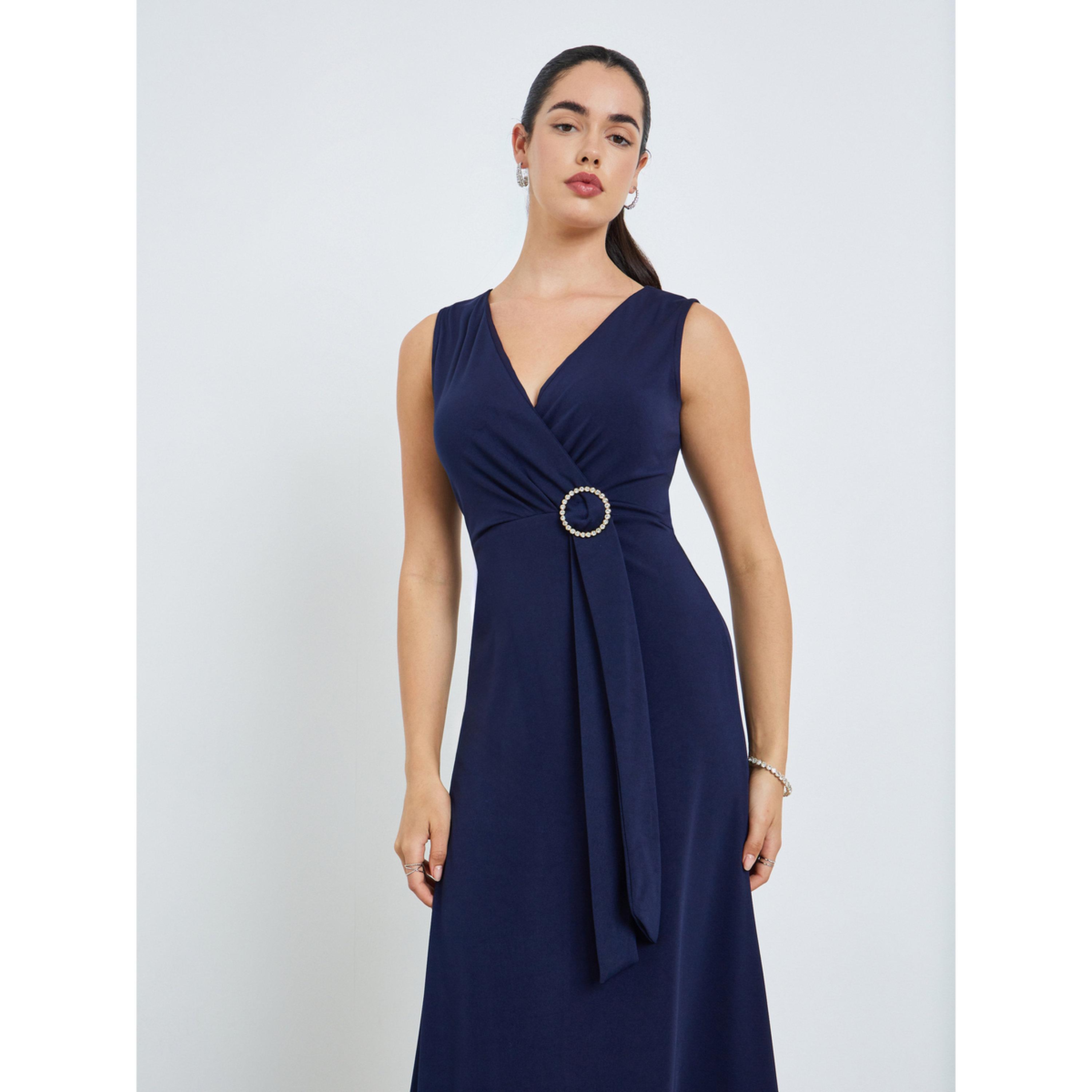 فستان طويل شيث سادة بدون أكمام-women-clothing-dresses-image-2