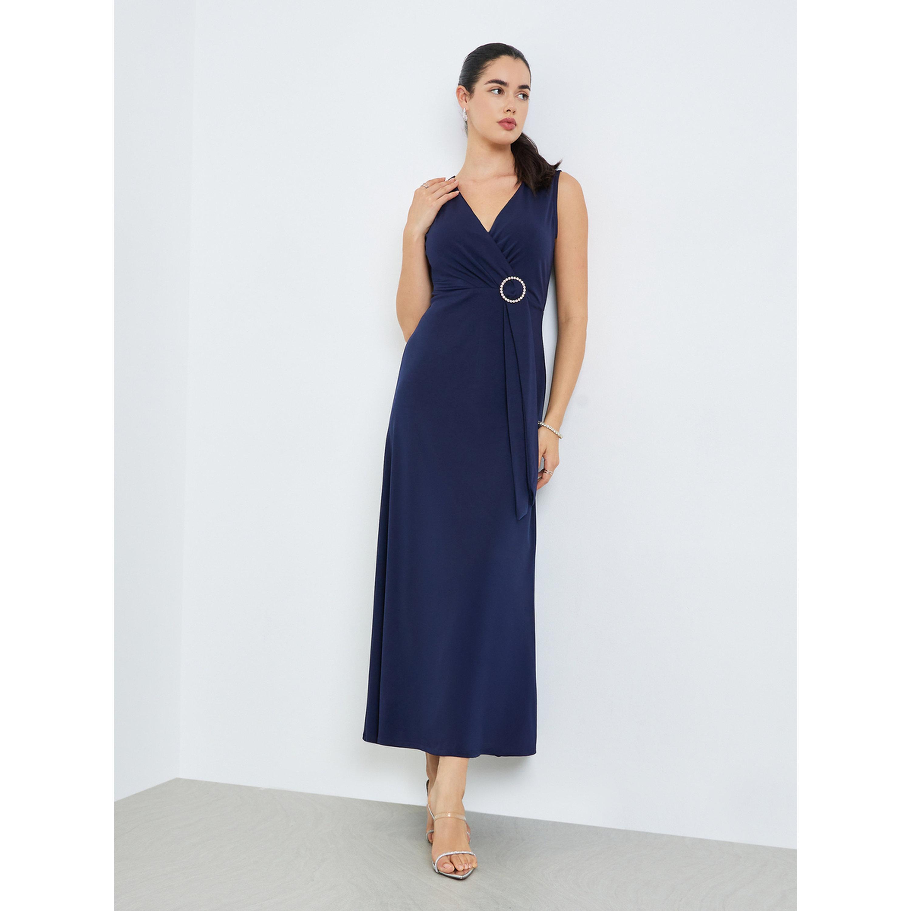 فستان طويل شيث سادة بدون أكمام-women-clothing-dresses-image-3