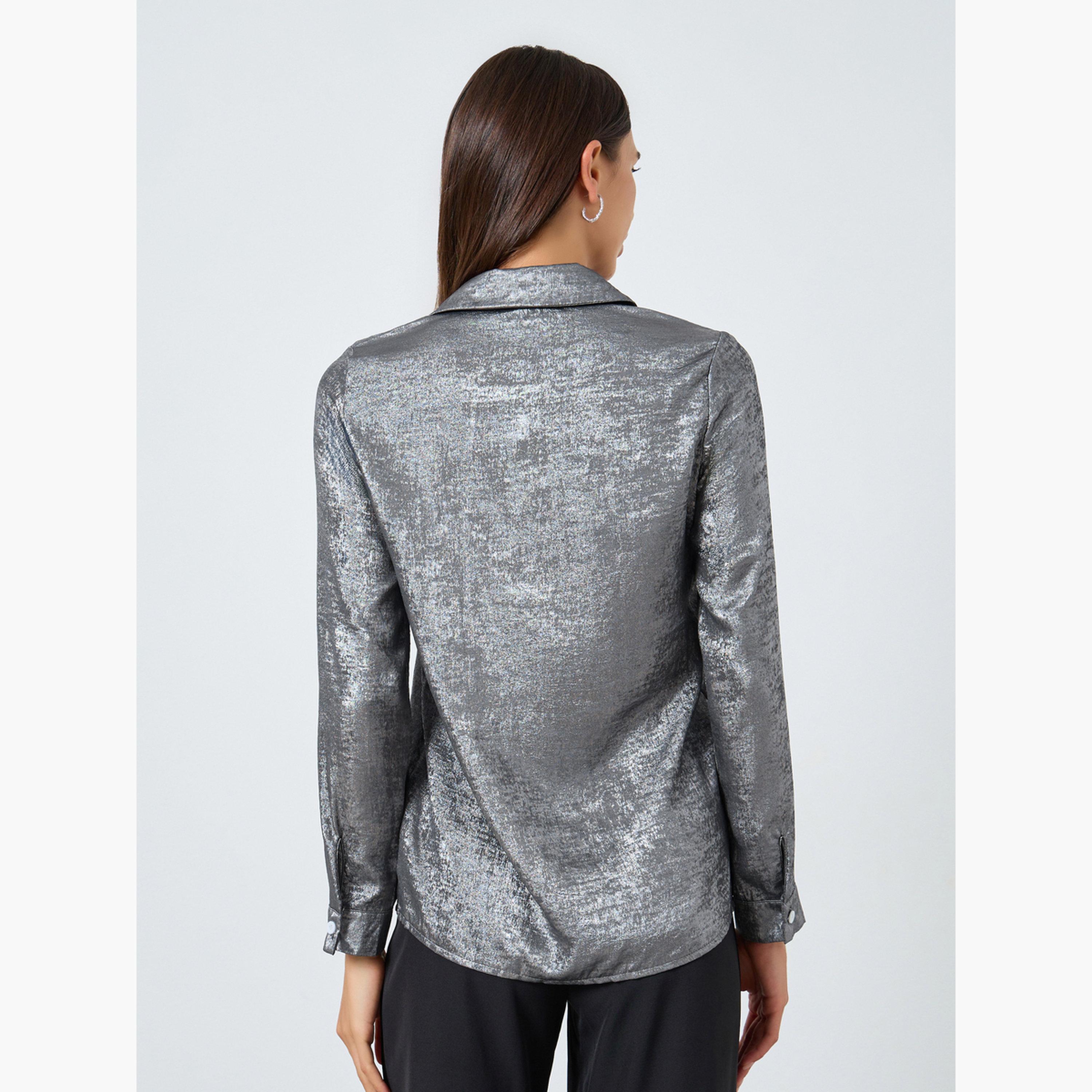 تيك تو - قميص سادة بأكمام طويلة-women-clothing-shirtsandblouses-shirts-image-3