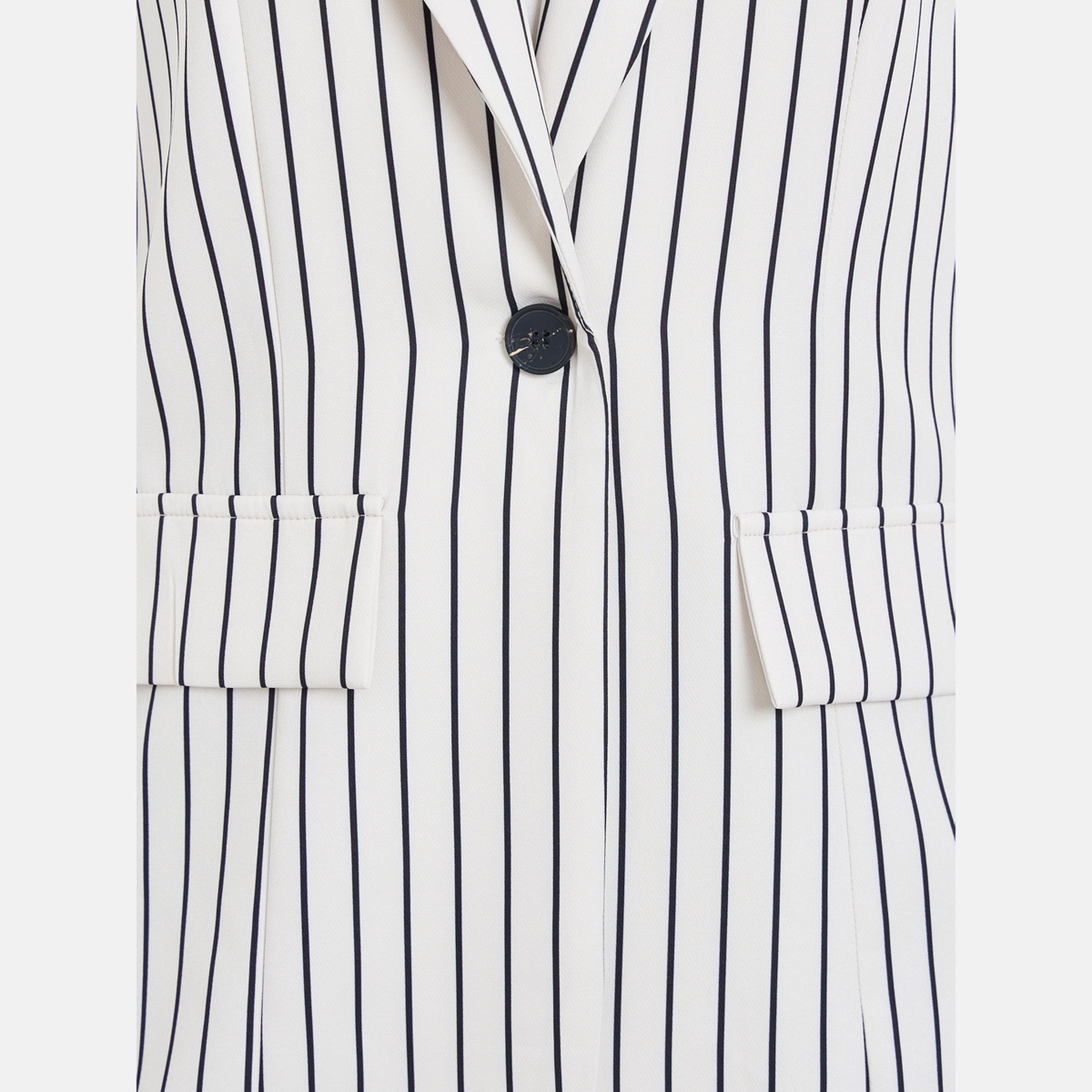 Take Two Striped Lapel Collar Long Sleeves Women's Single Button Blazer-women-clothing-coatsandjackets-blazers-image-4