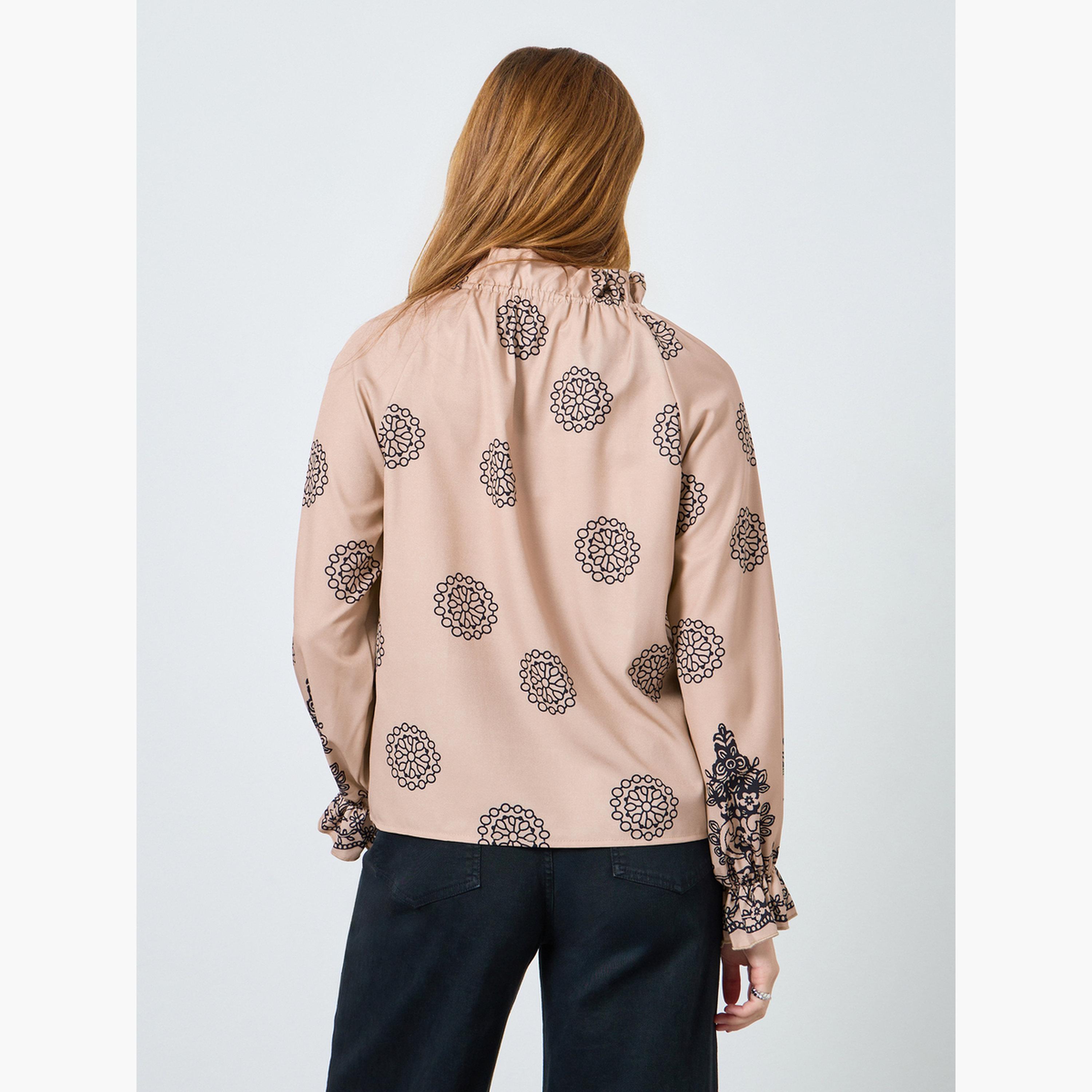 Take Two Women Graphic Printed Tie-Up Neck Top-women-clothing-shirtsandblouses-blouses-image-5