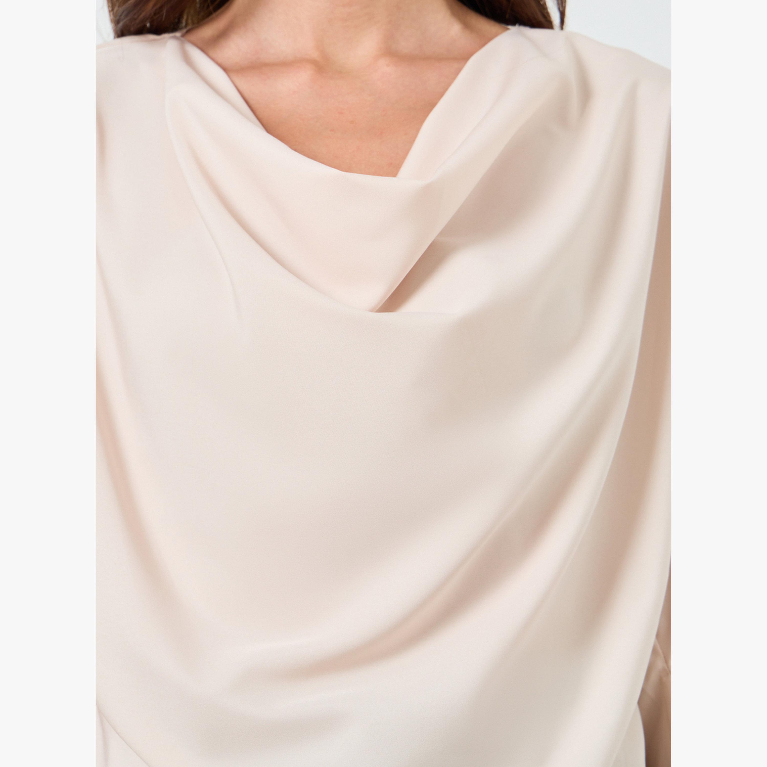 بلوزة ساتان بياقة منسدلة وأكمام مشقوقة-women-clothing-shirtsandblouses-blouses-image-3