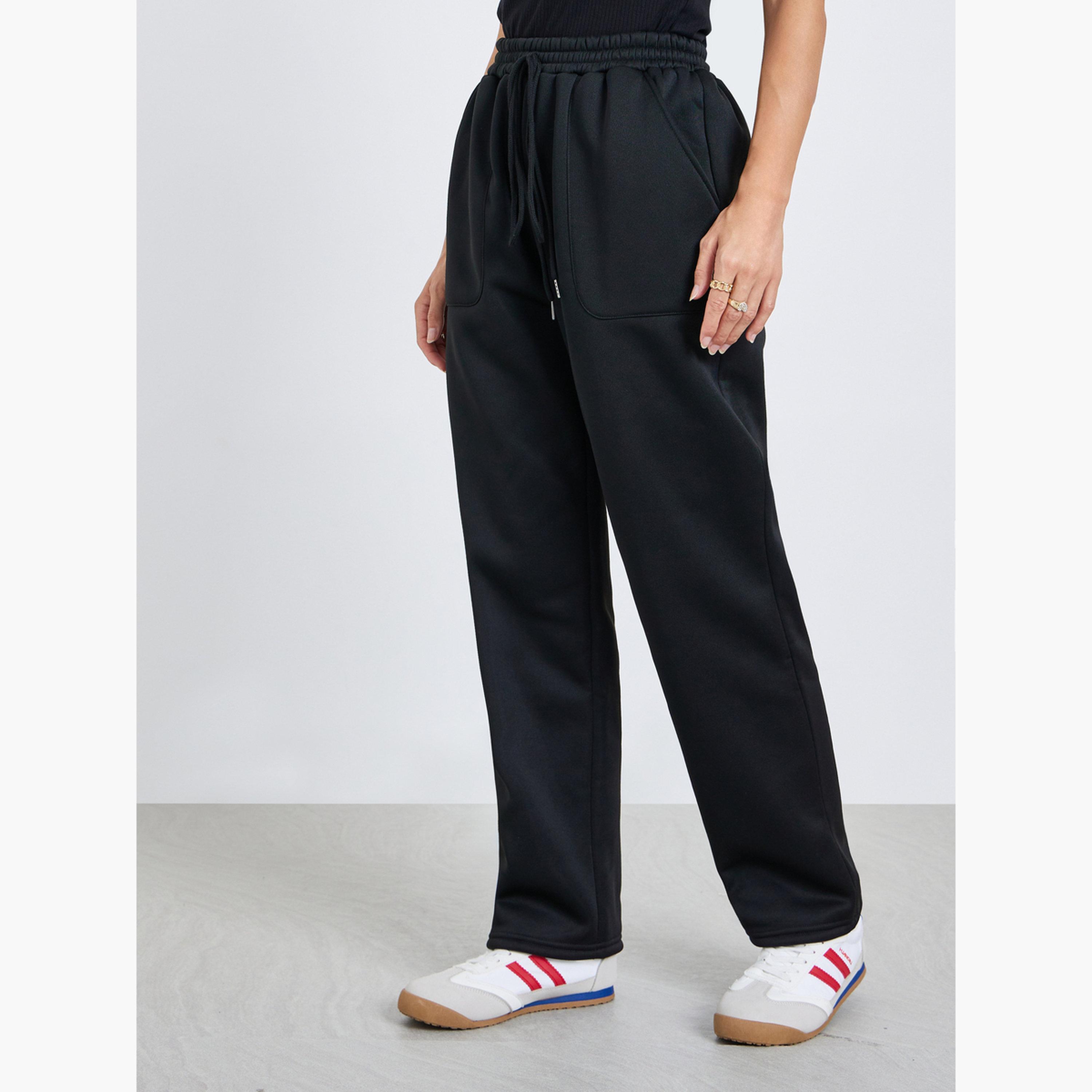 Take Two Women Elastic Drawstring Waist Straight Leg Pants-women-clothing-bottoms-joggers-image-1