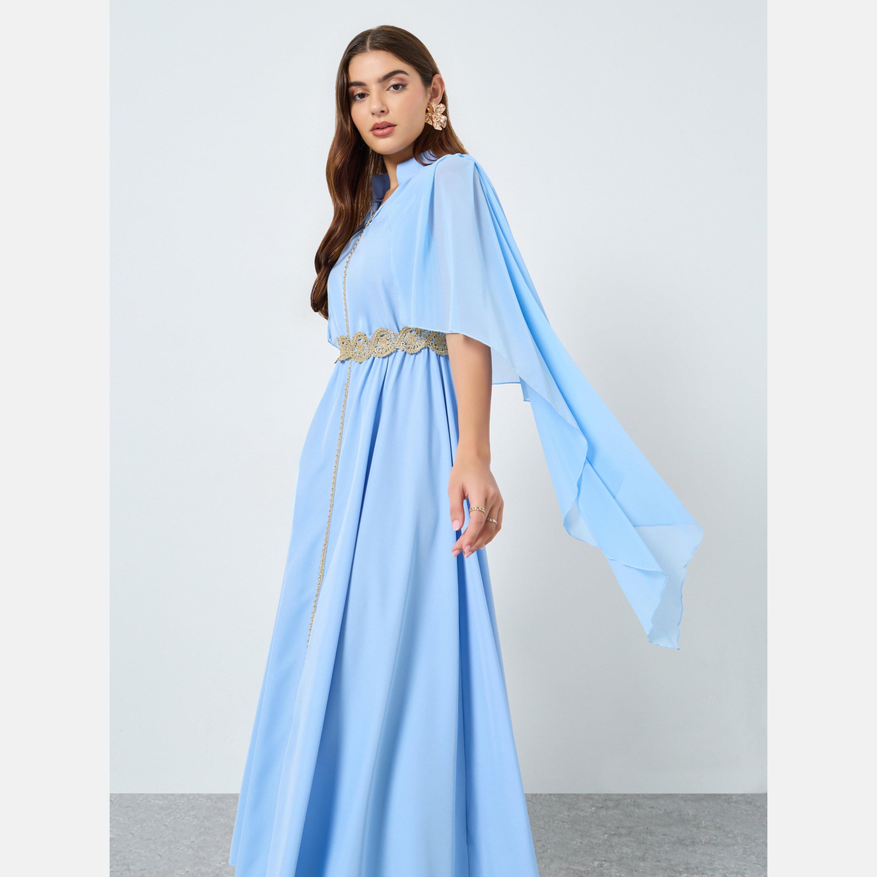 Take Two Lace Detail Asymmetric Cape Maxi Dress-women-clothing-dresses-image-3