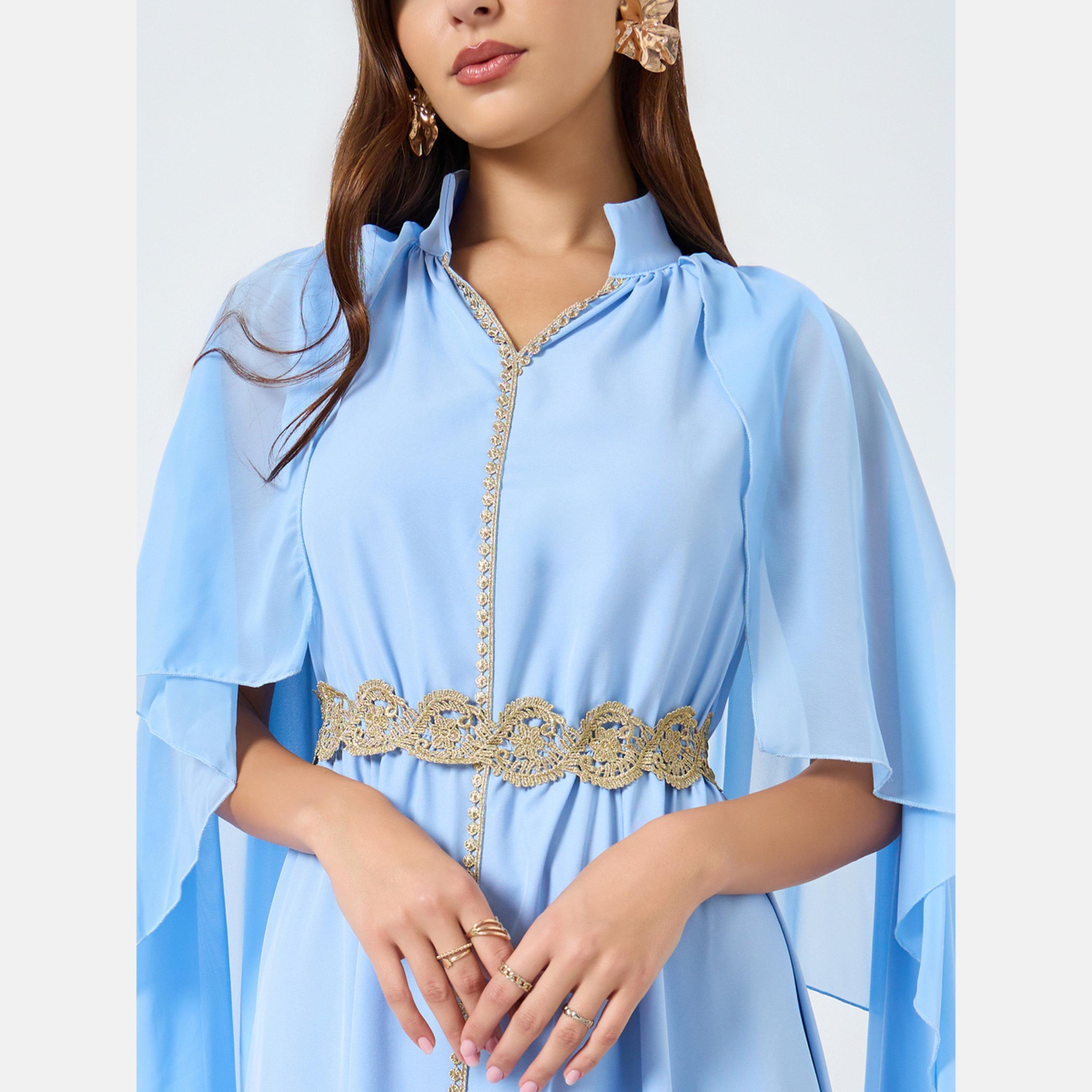 تيك تو - فستان ماكسي غير متماثل بتفاصيل الدانتيل-women-clothing-dresses-image-4