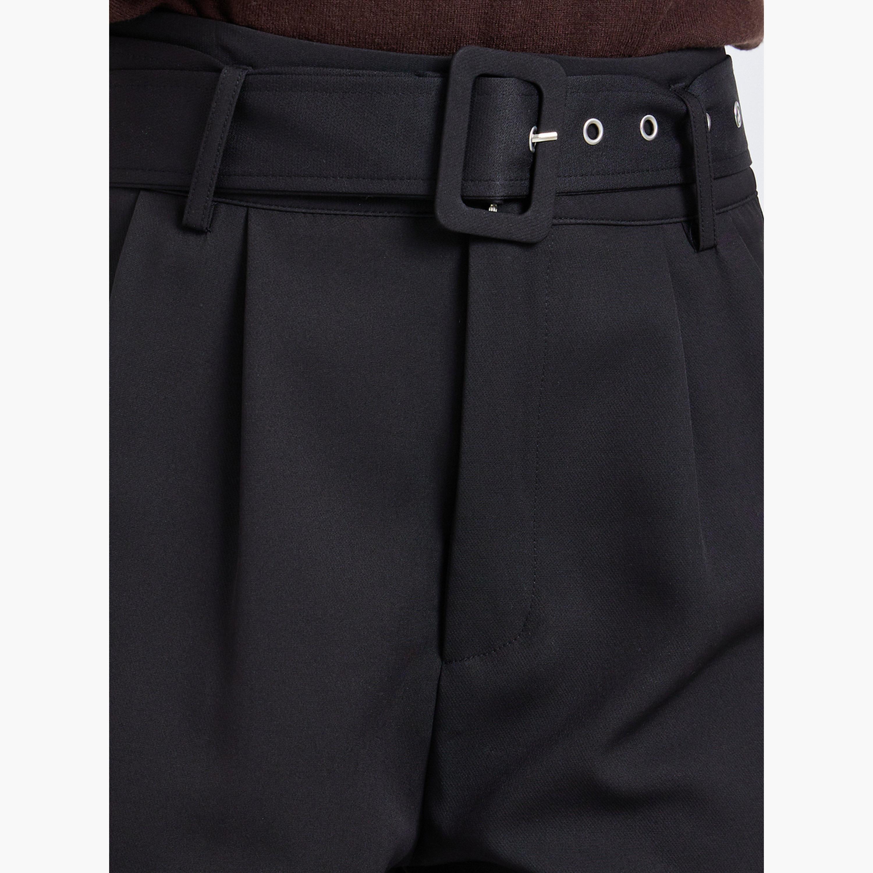 بنطال ضيق من الأسفل بتفاصيل طيات وحزام-women-clothing-bottoms-trousers-image-3