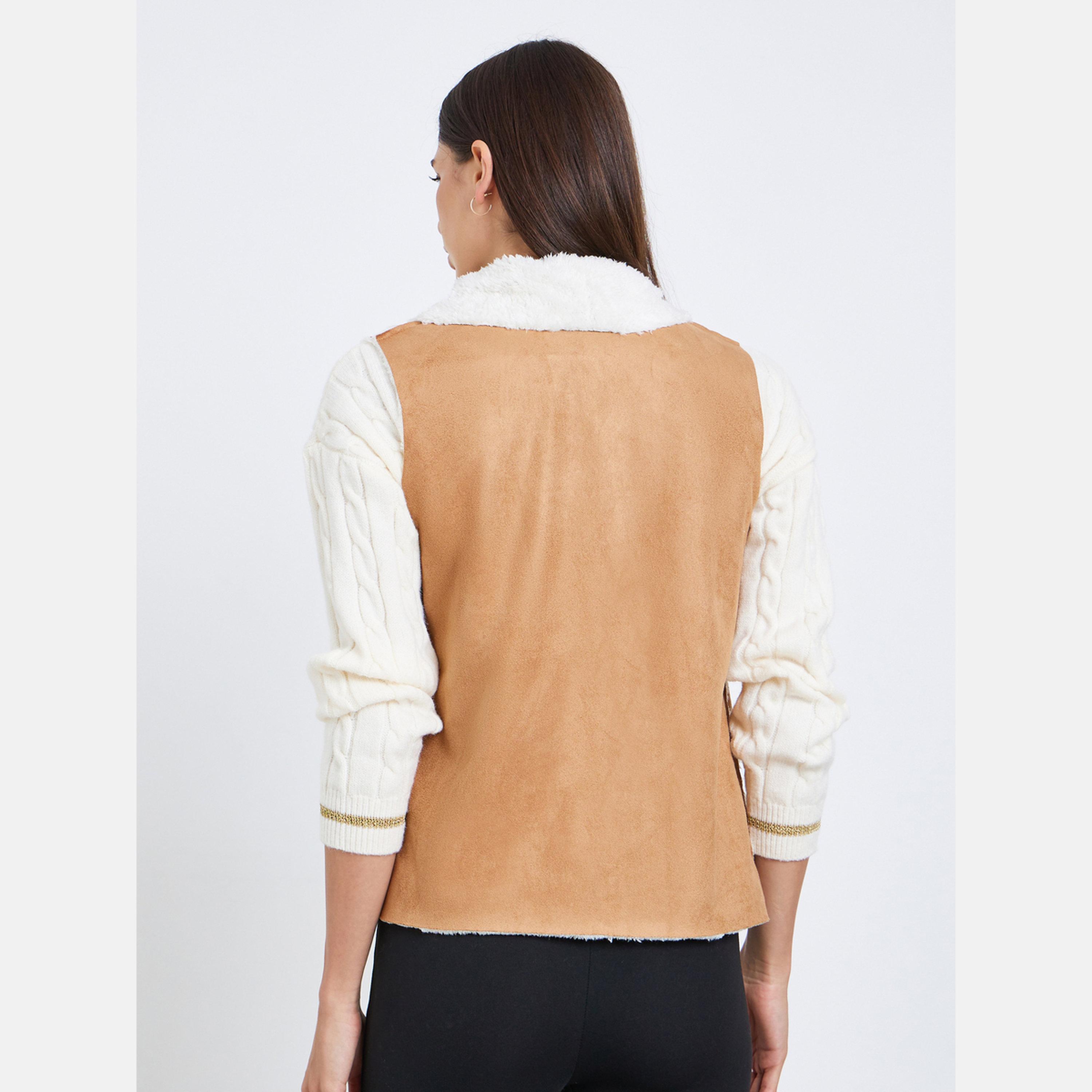 Take Two Solid Shawl Collar Sleeveless Women's Open Front Jacket-women-winterwear-coatsandjackets-waistcoats-image-4