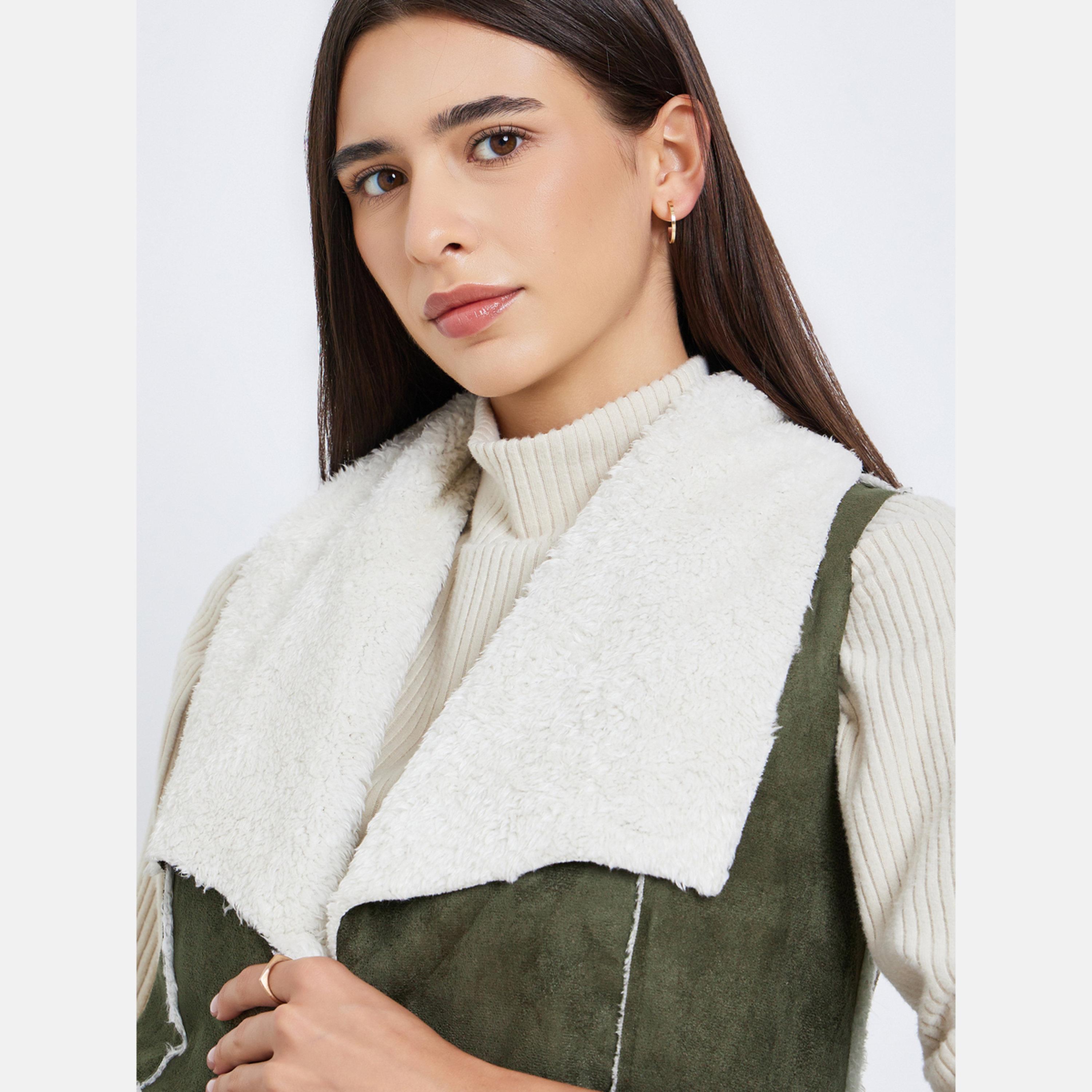 Take Two Solid Shawl Collar Sleeveless Women's Open Front Jacket-women-winterwear-coatsandjackets-waistcoats-image-3