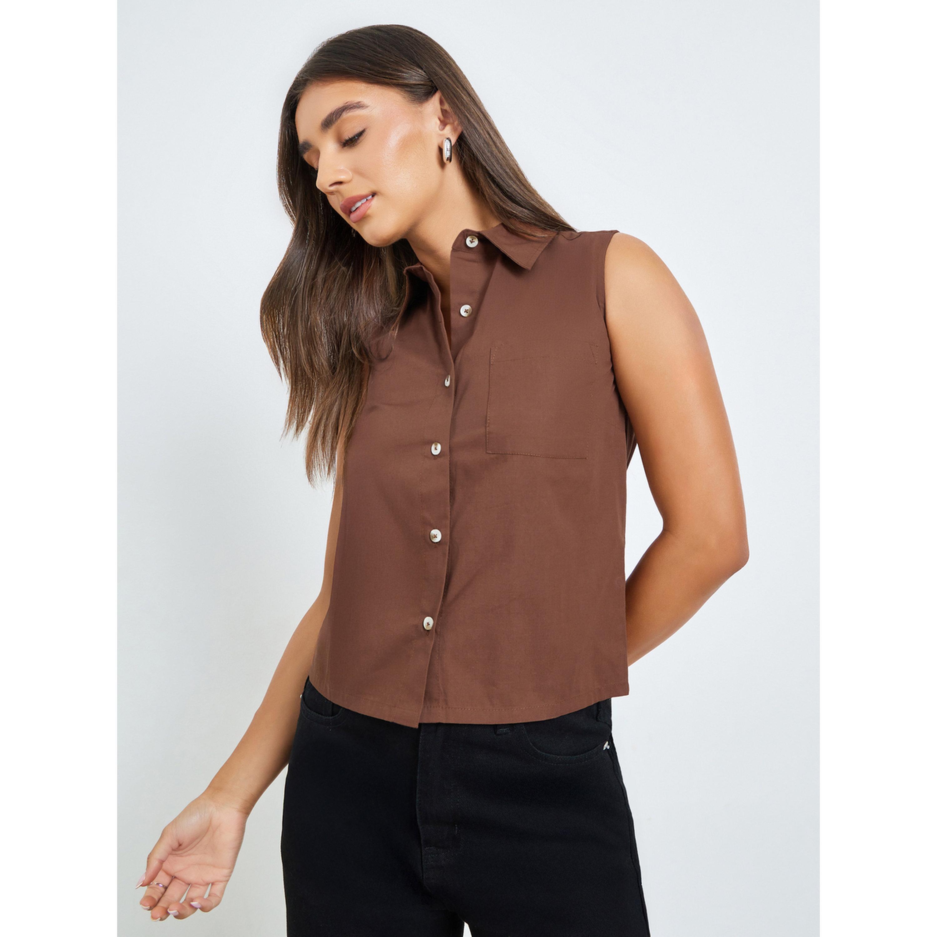 بلوزة قصيرة بلا أكمام مع أزرار غلق-women-clothing-shirtsandblouses-shirts-image-1