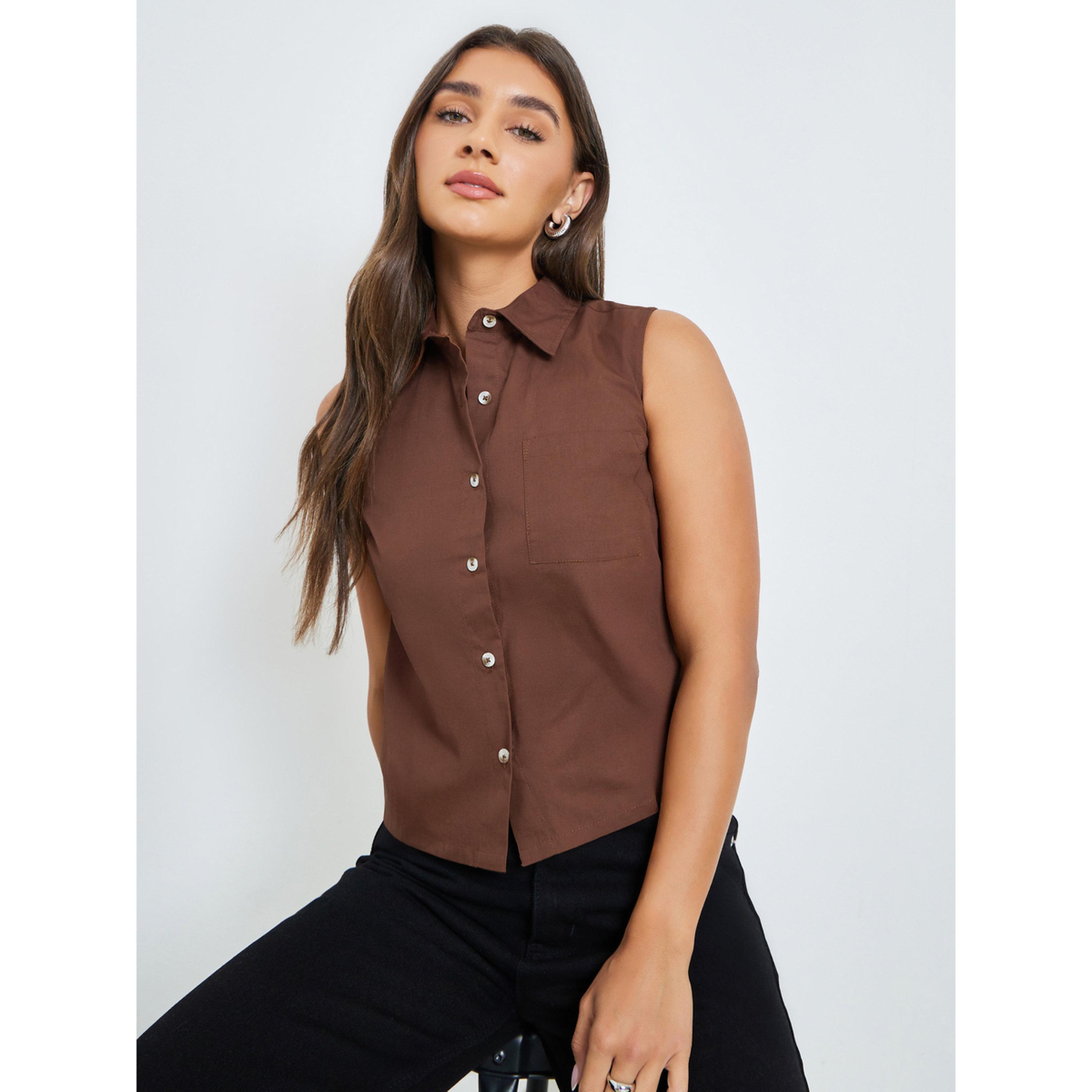 بلوزة قصيرة بلا أكمام مع أزرار غلق-women-clothing-shirtsandblouses-shirts-image-3
