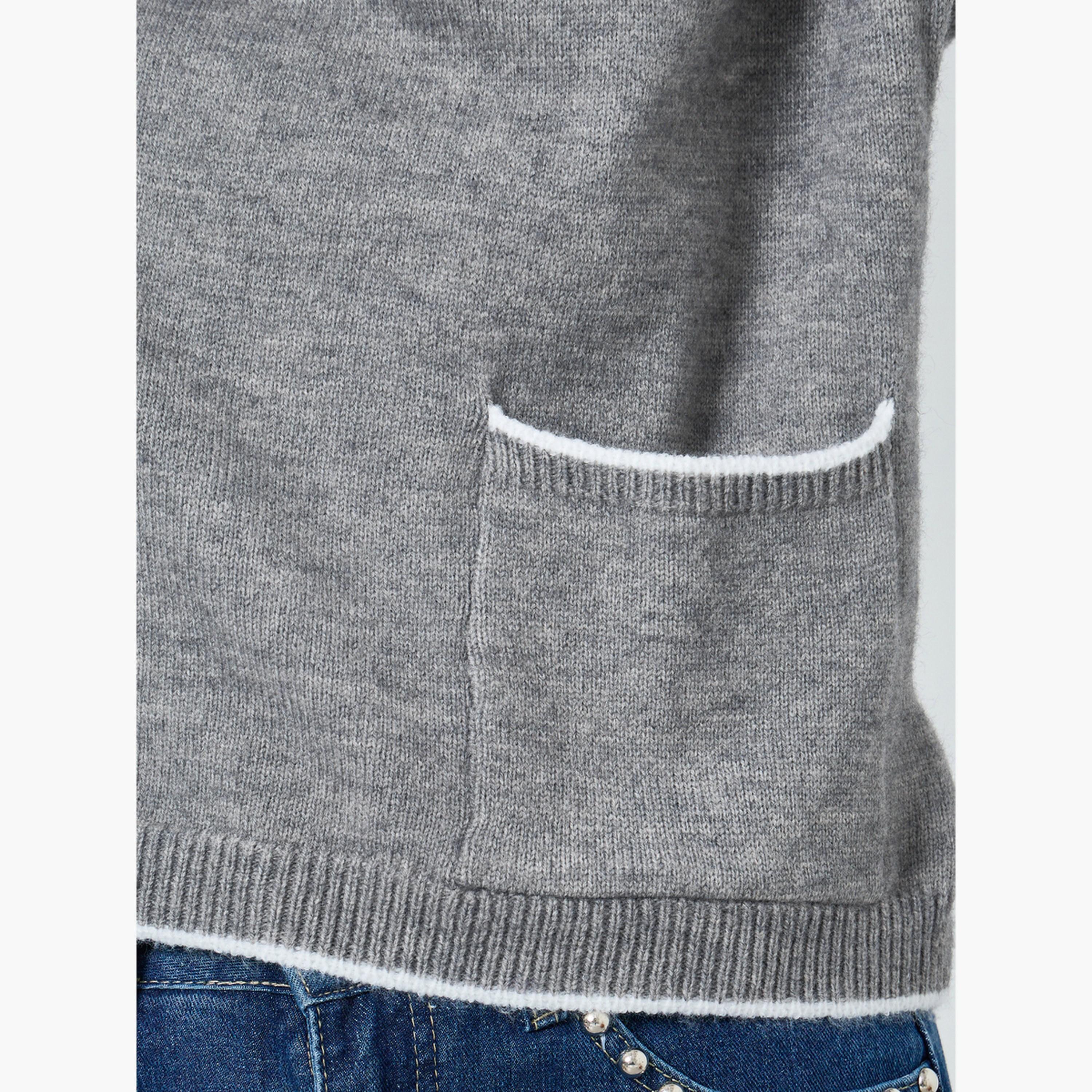 سويتر سادة بأكمام طويلة وتفاصيل جيب-women-clothing-cardigansandjumpers-jumpers-image-4