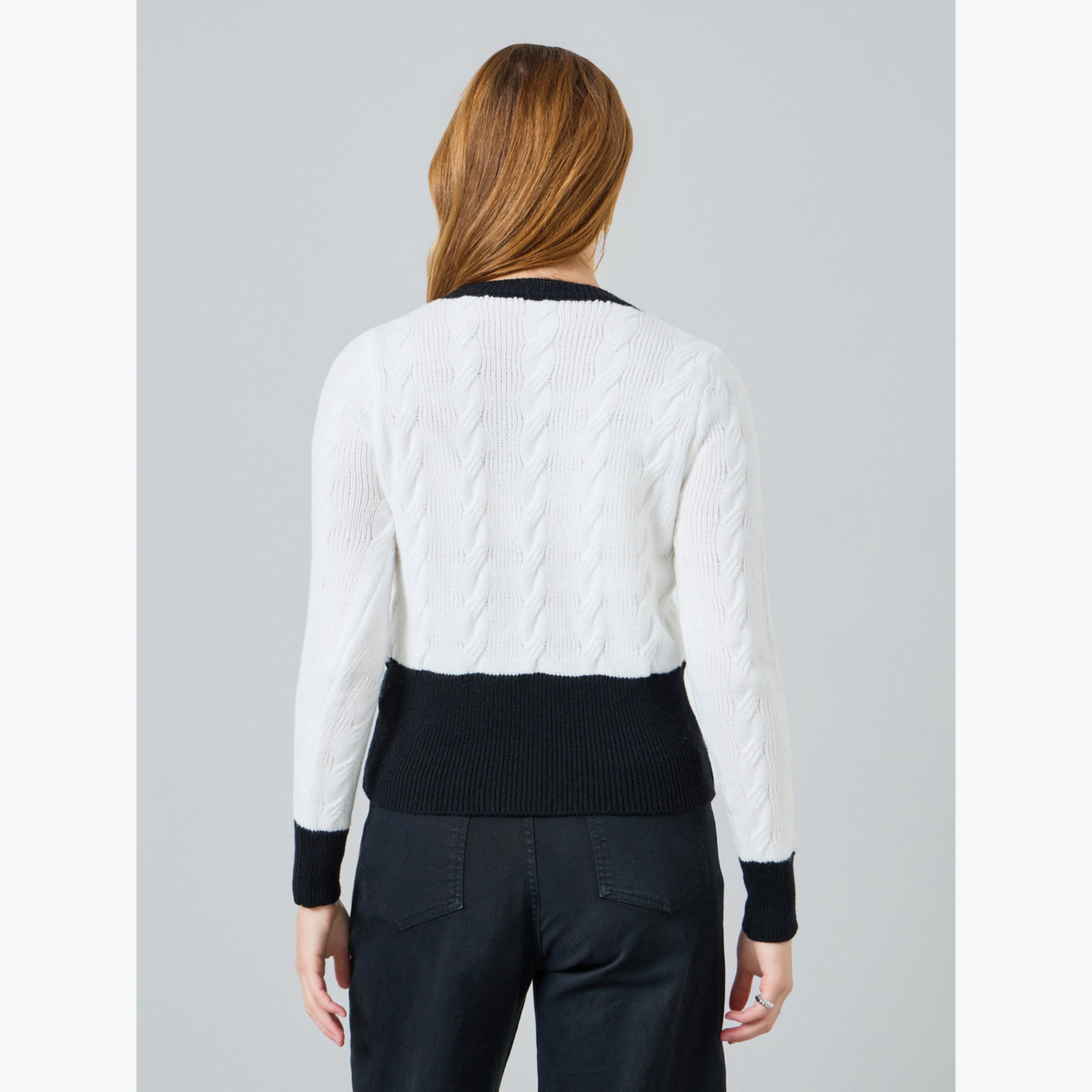 Take Two Women Flower Front Detail Cable Knit Sweater-women-clothing-cardigansandjumpers-jumpers-image-5