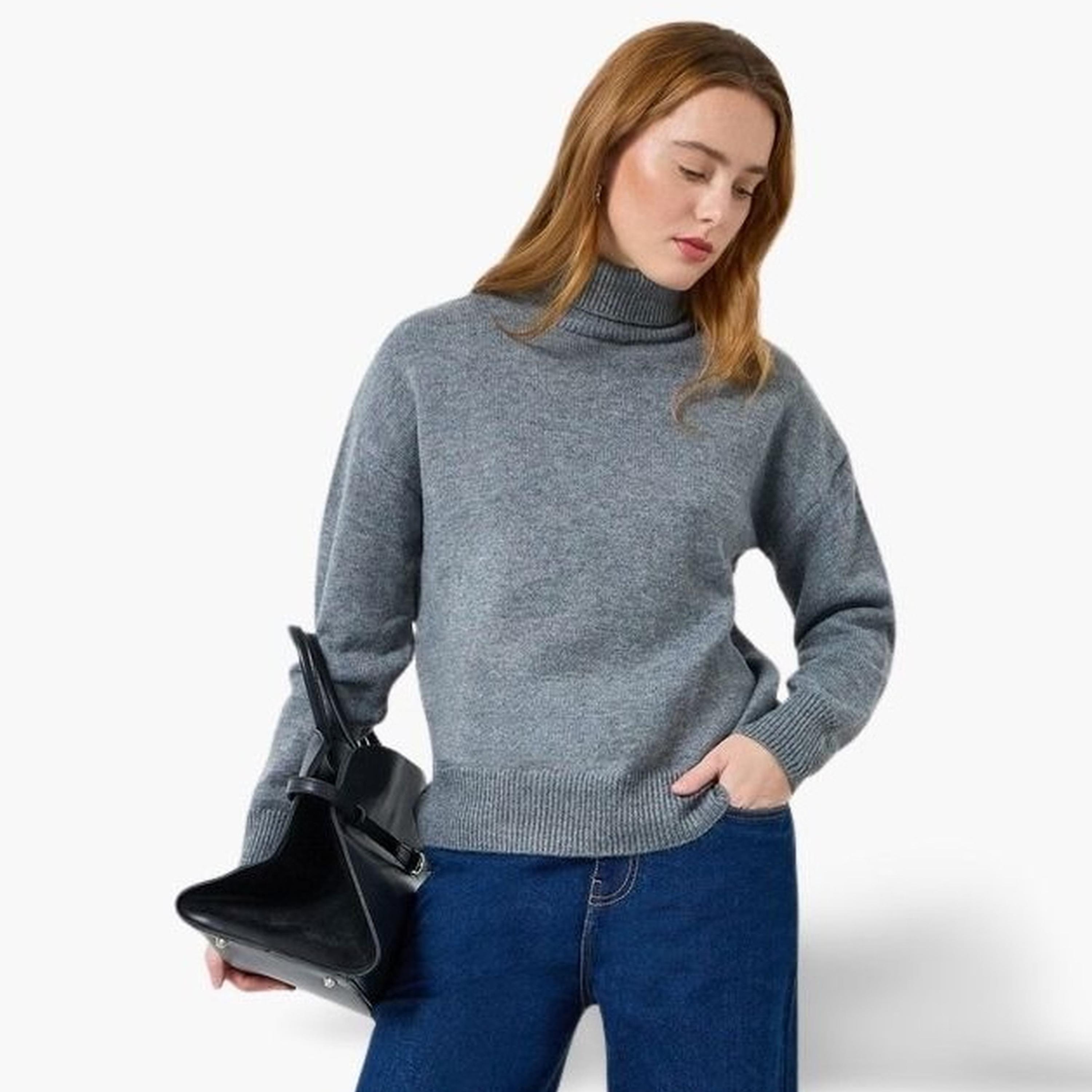 Take Two Women Solid Turtle Neck Long Sleeve Sweater-women-clothing-cardigansandjumpers-jumpers-image-1