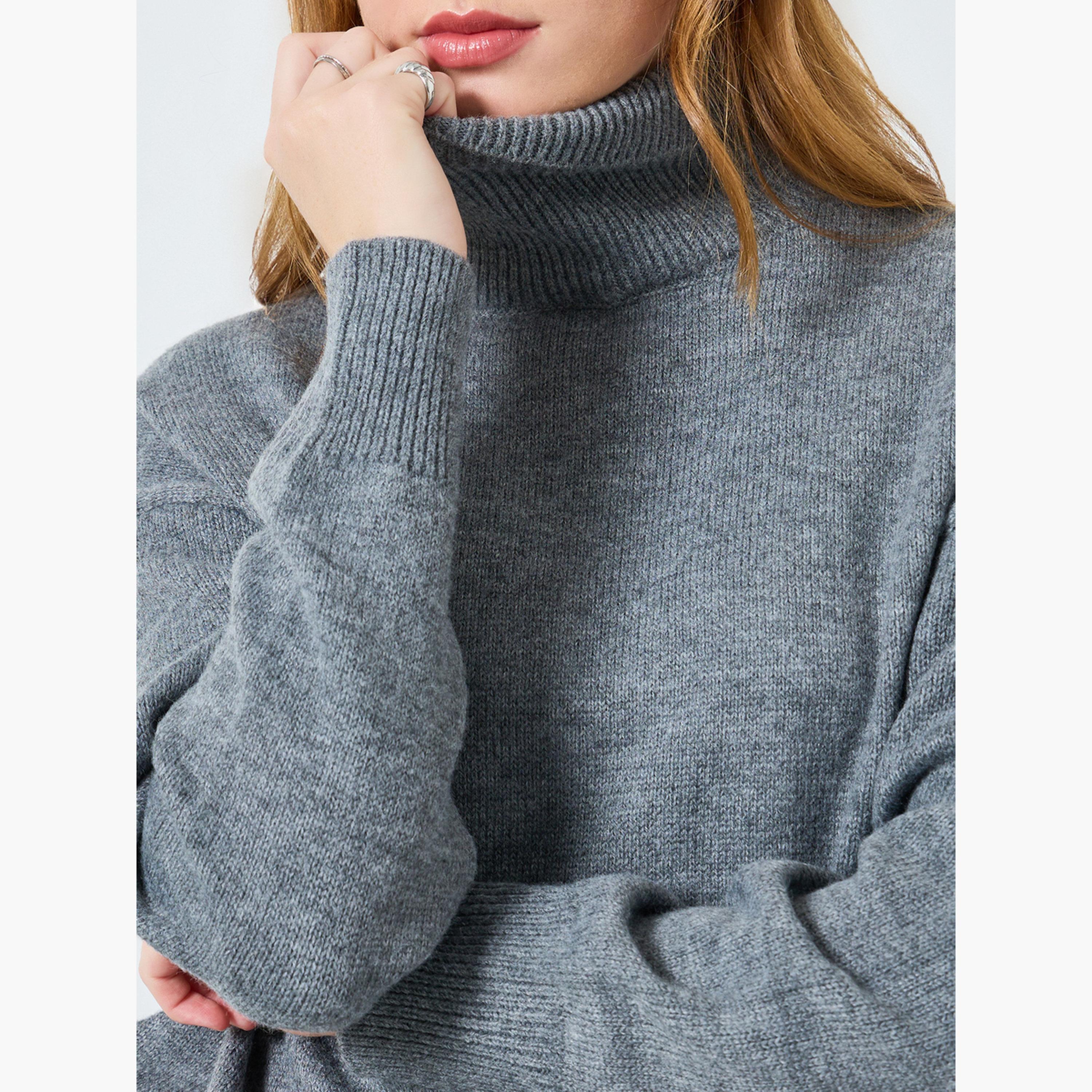 Take Two Women Solid Turtle Neck Long Sleeve Sweater-women-clothing-cardigansandjumpers-jumpers-image-3