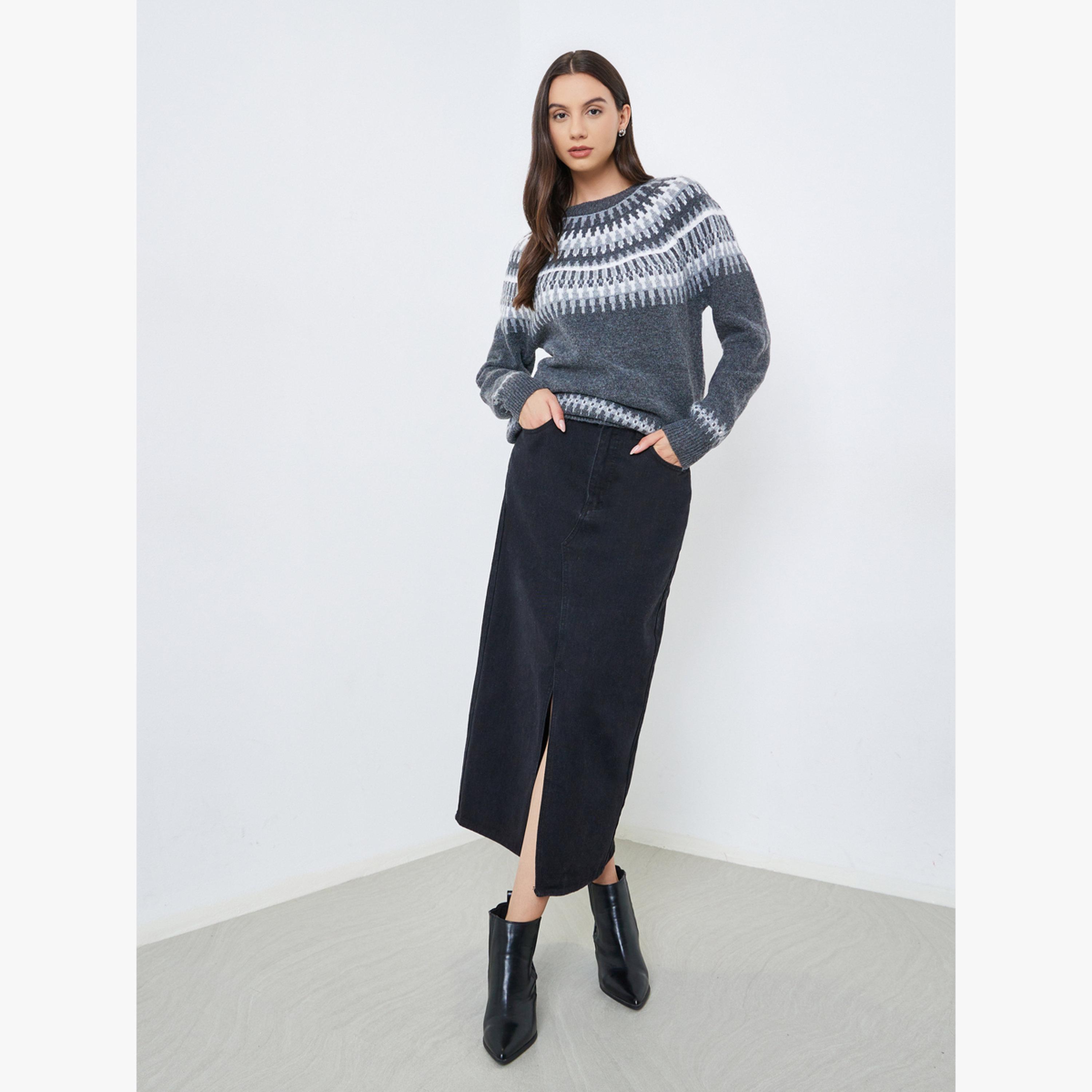 سويتر بياقة دائرية بطبعة جرافيك-women-clothing-cardigansandjumpers-jumpers-image-2