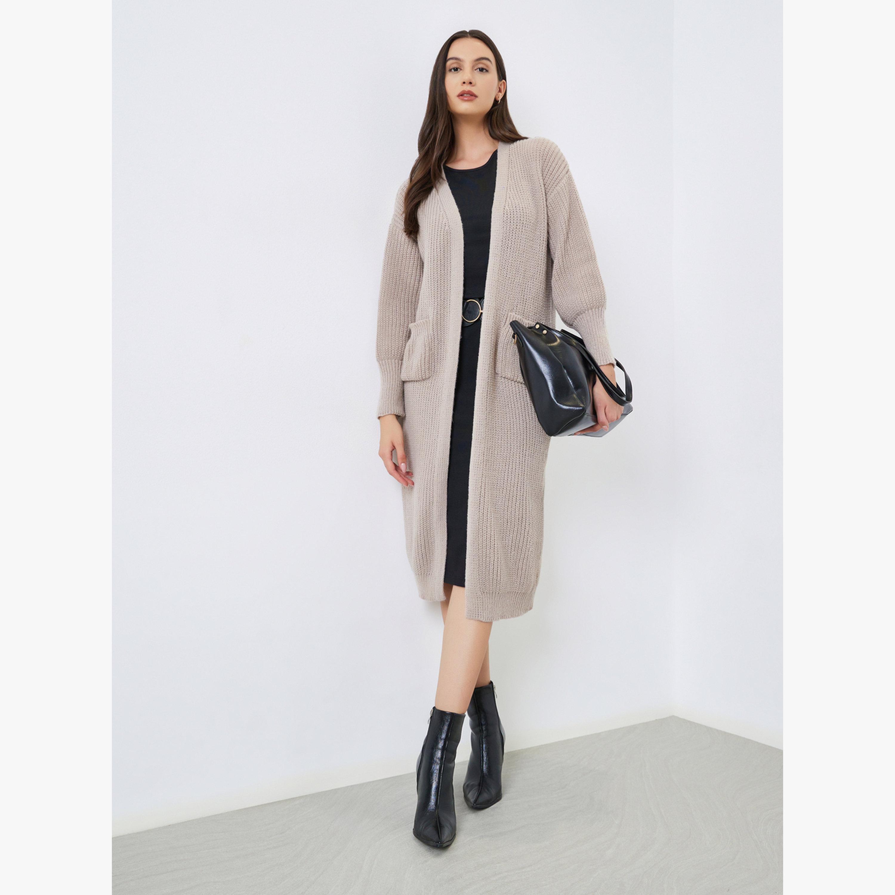 Take Two Solid Pocket Detail Relaxed Long Sleeve Cardigan-women-clothing-cardigansandjumpers-cardigans-image-2