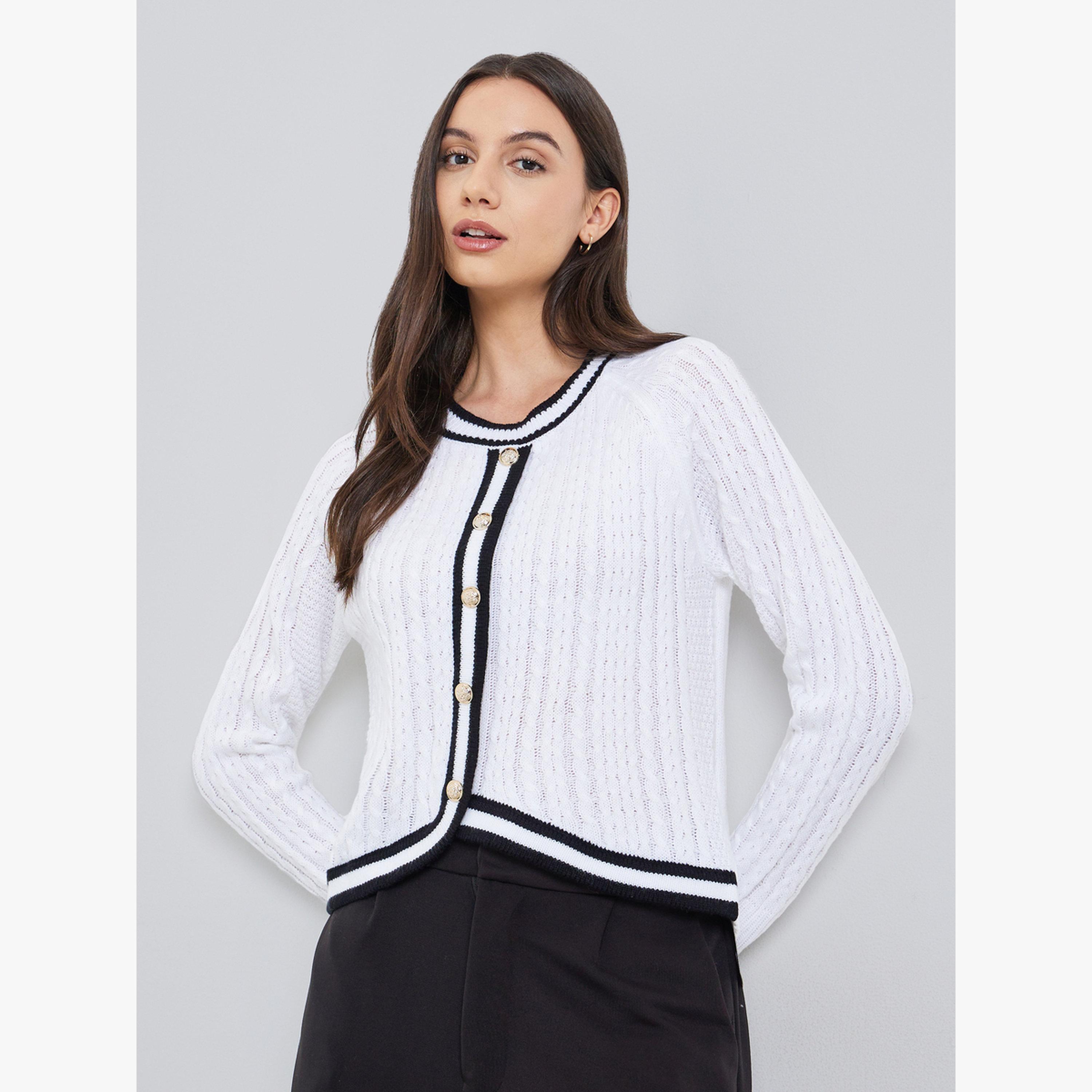 كارديغان محبوك أبيض بأزرار-women-clothing-cardigansandjumpers-cardigans-image-1