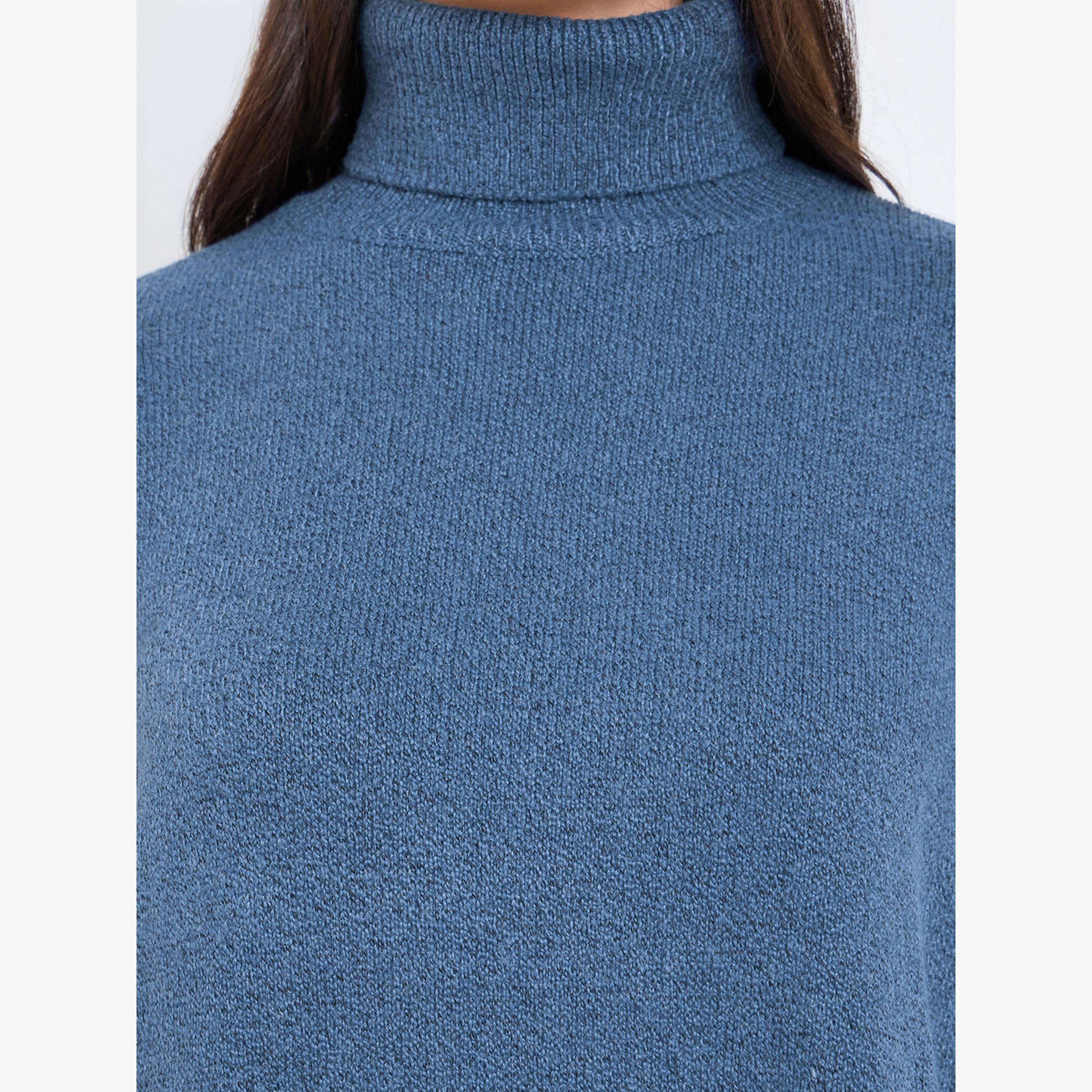 Take Two Solid Turtle Neck Long Sleeve Oversized Sweater-women-clothing-cardigansandjumpers-jumpers-image-3