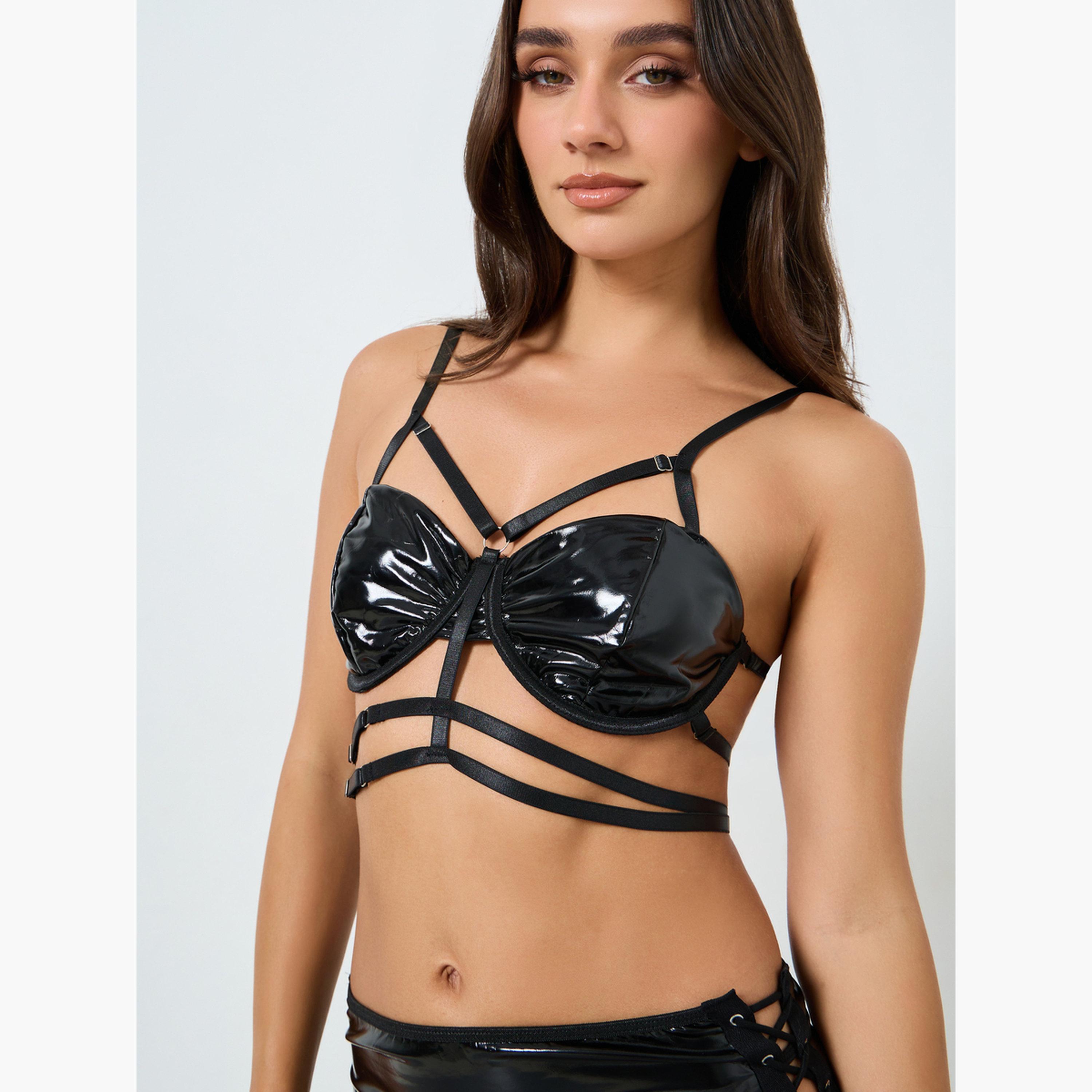 تيك تو - طقم صدرية نسائية بسلك داخلي مع حزام تفصيلي، وسروال داخلي وتنورة-women-clothing-lingerie-lingeriesets-image-5