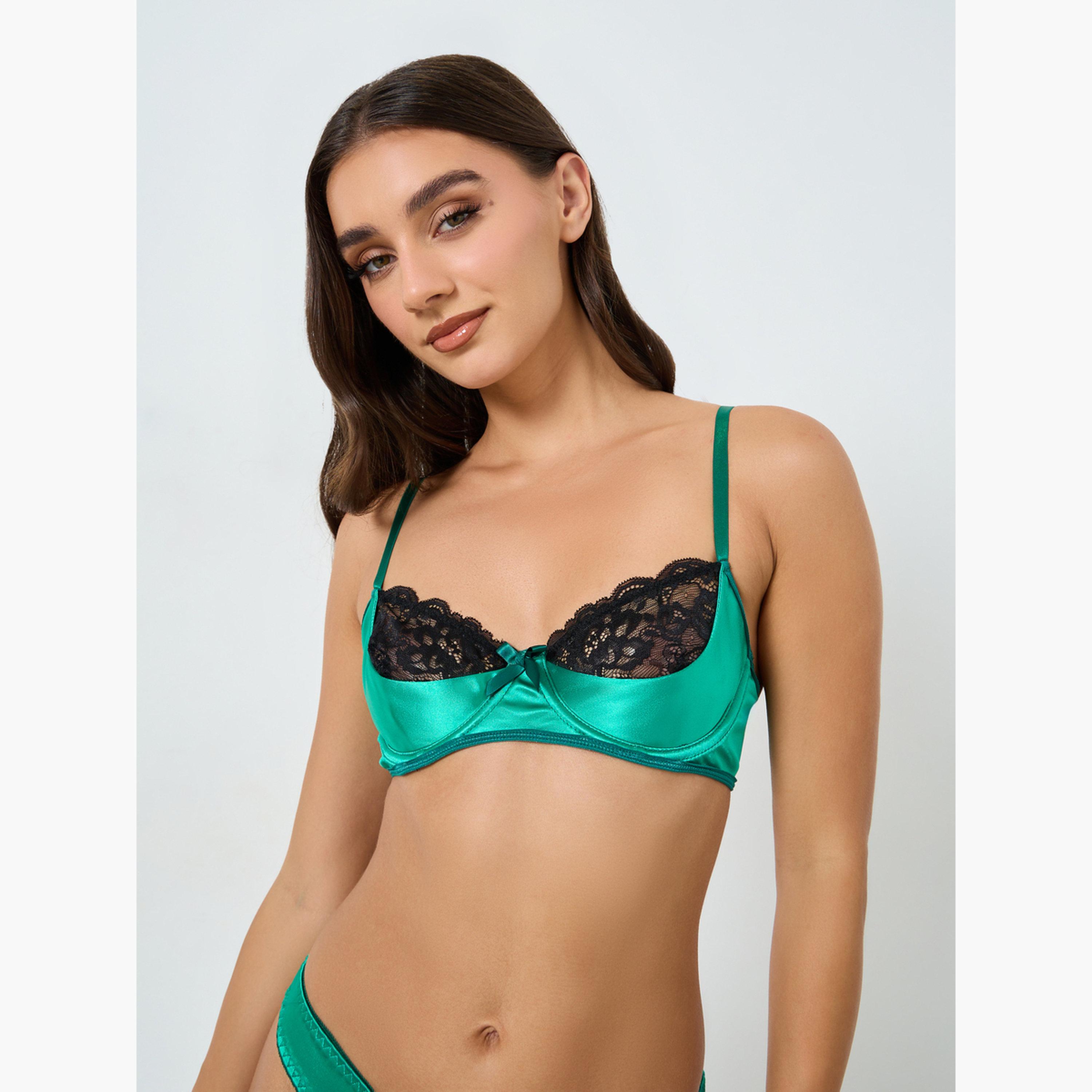 تيك تو - طقم صدرية وسروال داخلي أنيق مع دانتيل-women-clothing-lingerie-lingeriesets-image-3