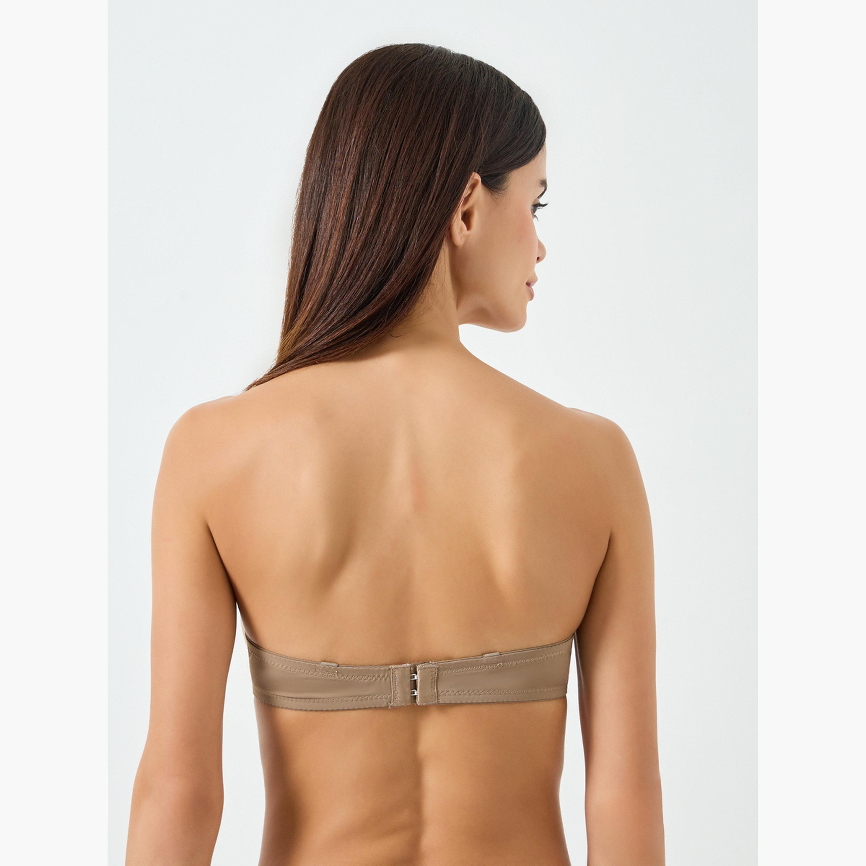 Take Two Solid Detachable Strap Padded Wired Bra with Transparent Shoulder Straps-women-clothing-lingerie-bras-image-4