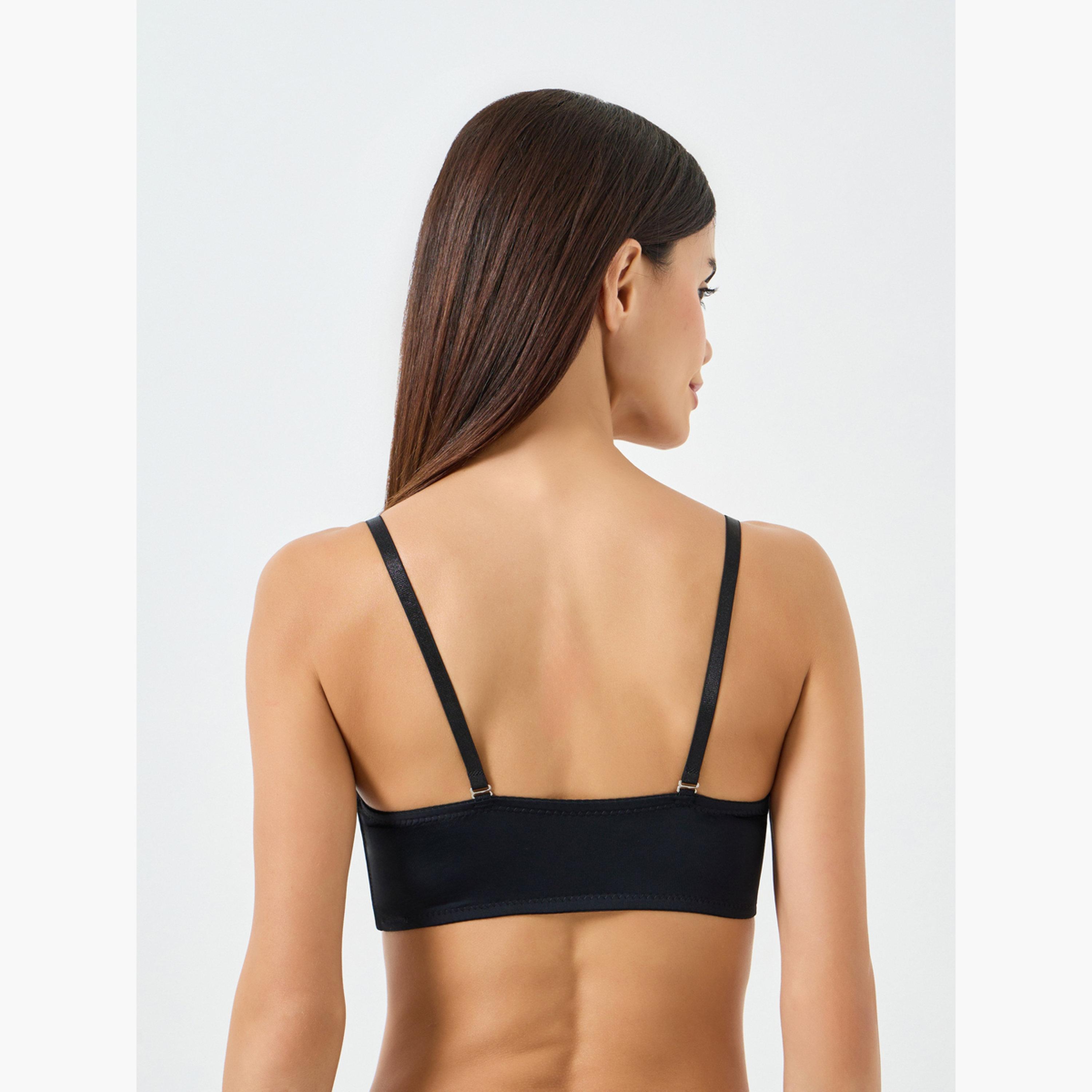 حمالة صدر مبطنة بسلك مع حشوة أمامية سميكة بتصميم سادة من Take Two-women-clothing-lingerie-bras-image-2