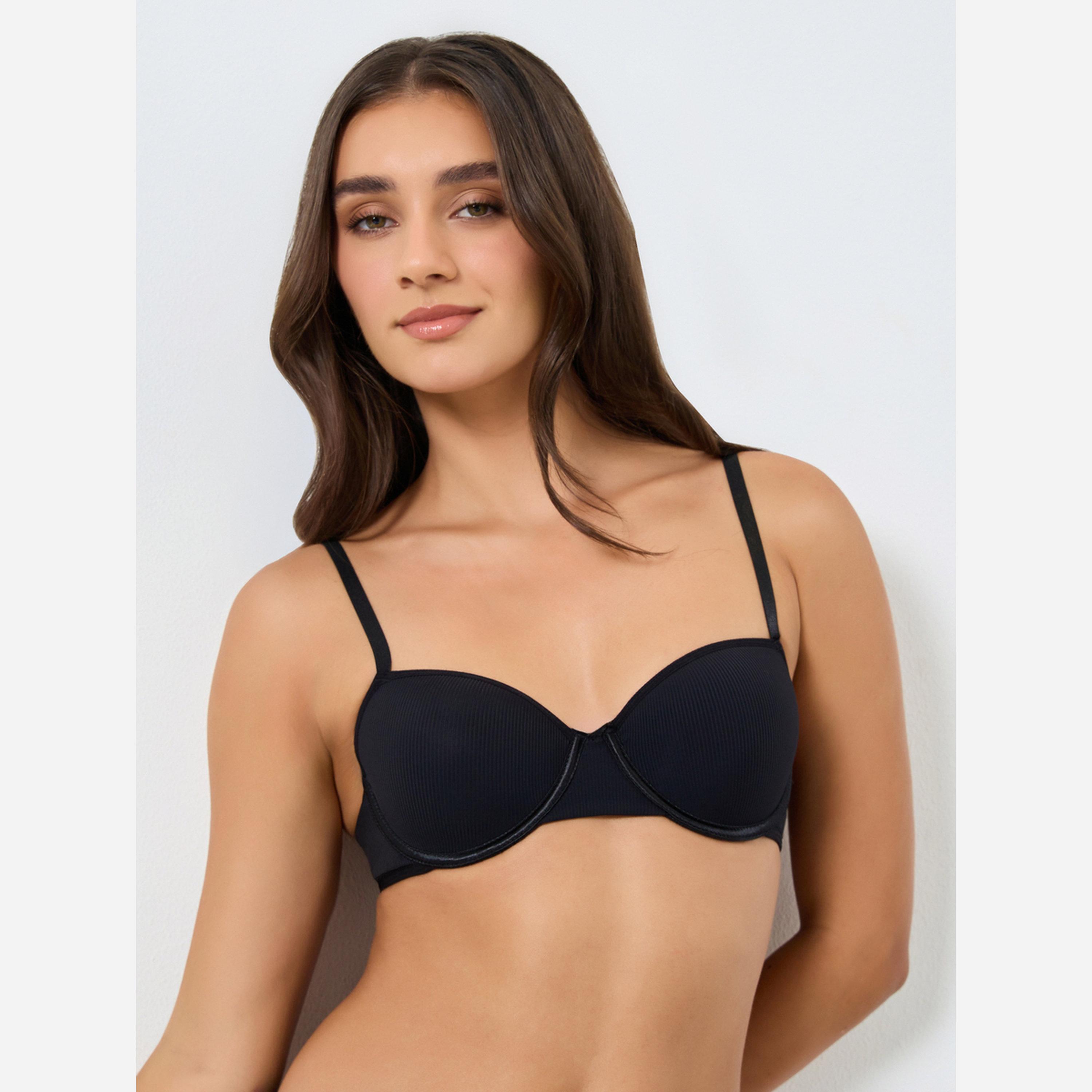 Take Two Solid Textured Padded Wired Bra-women-clothing-lingerie-bras-image-1