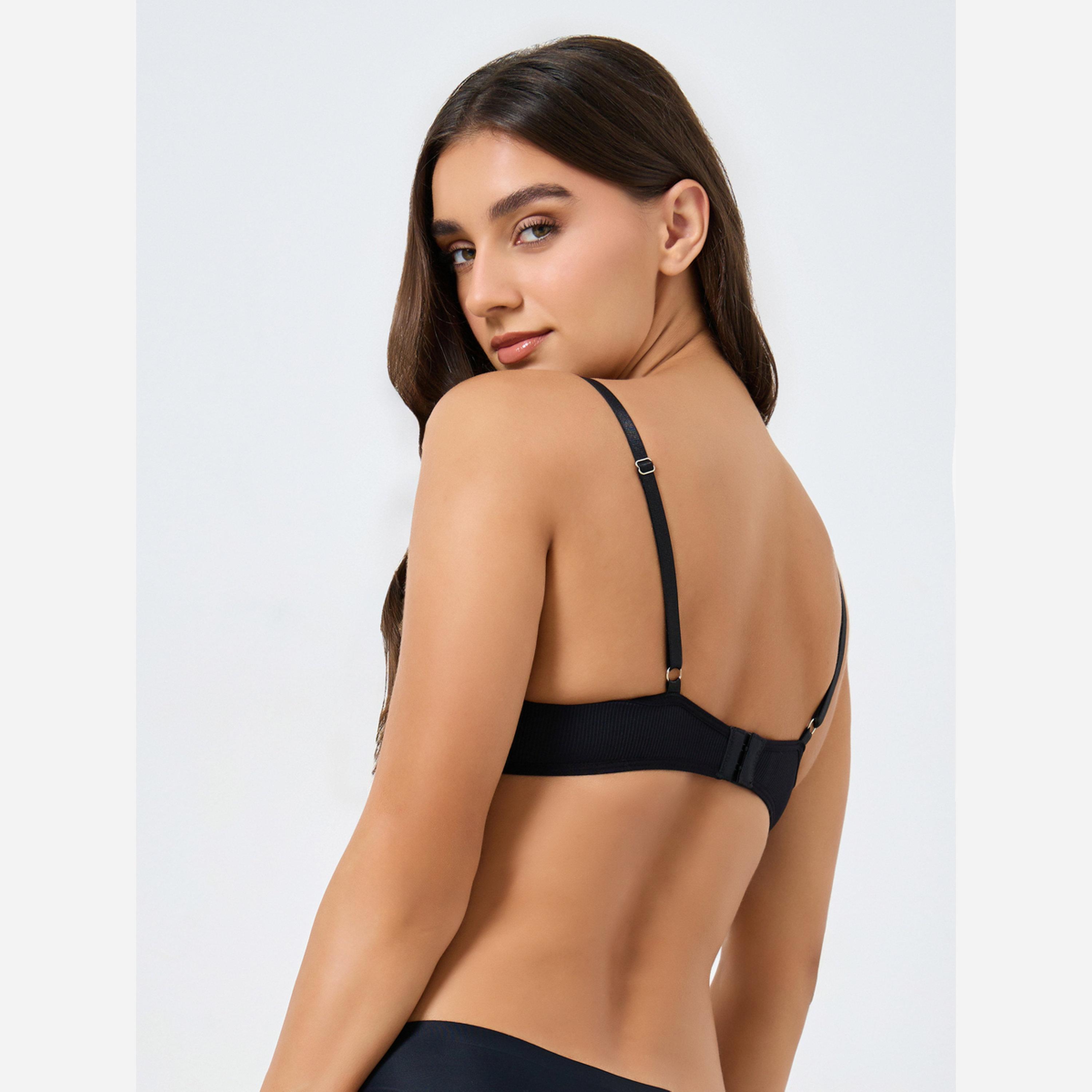 Take Two Solid Textured Padded Wired Bra-women-clothing-lingerie-bras-image-4