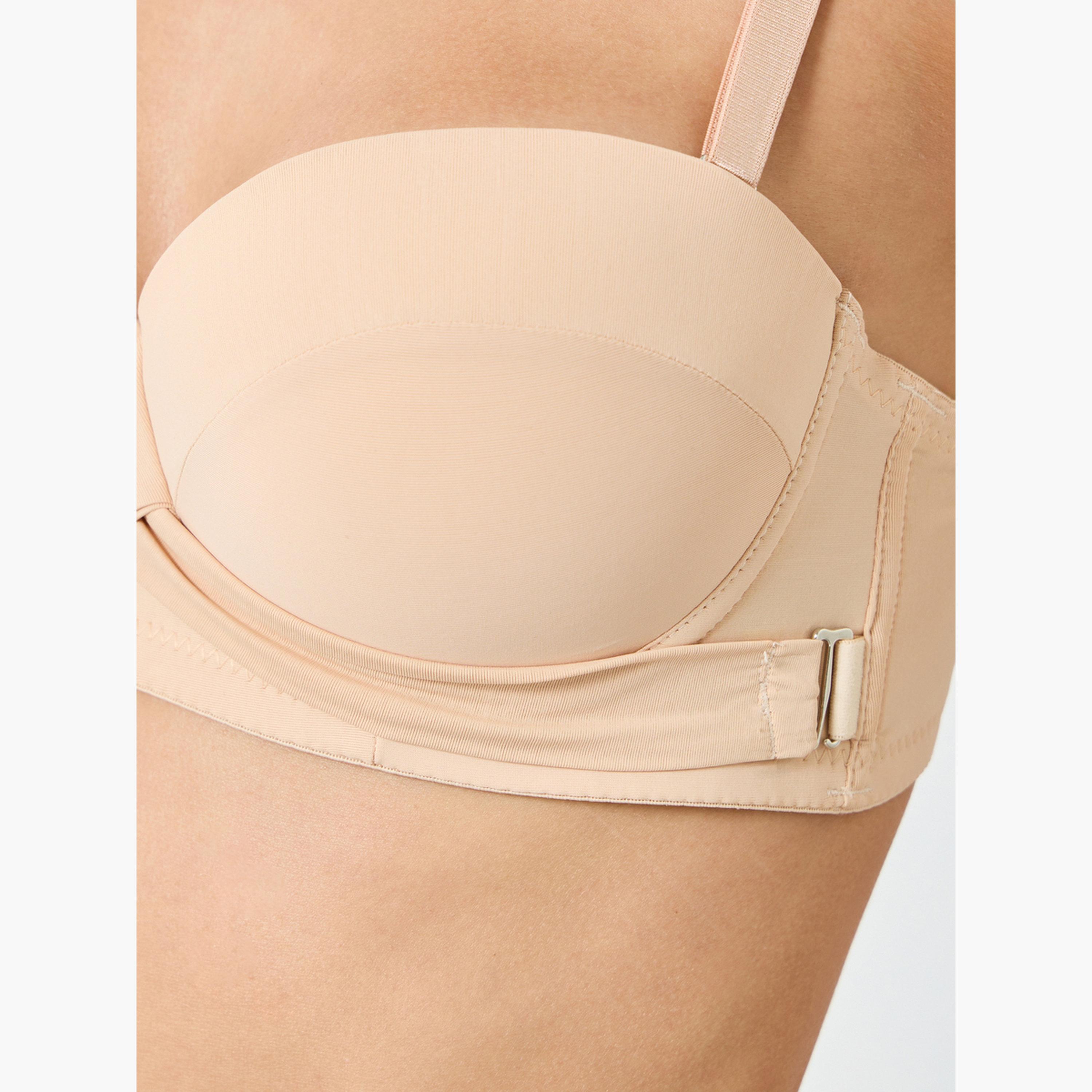 Take Two Solid Front Cross Buckle Padded Wired Bra-women-clothing-lingerie-bras-image-4