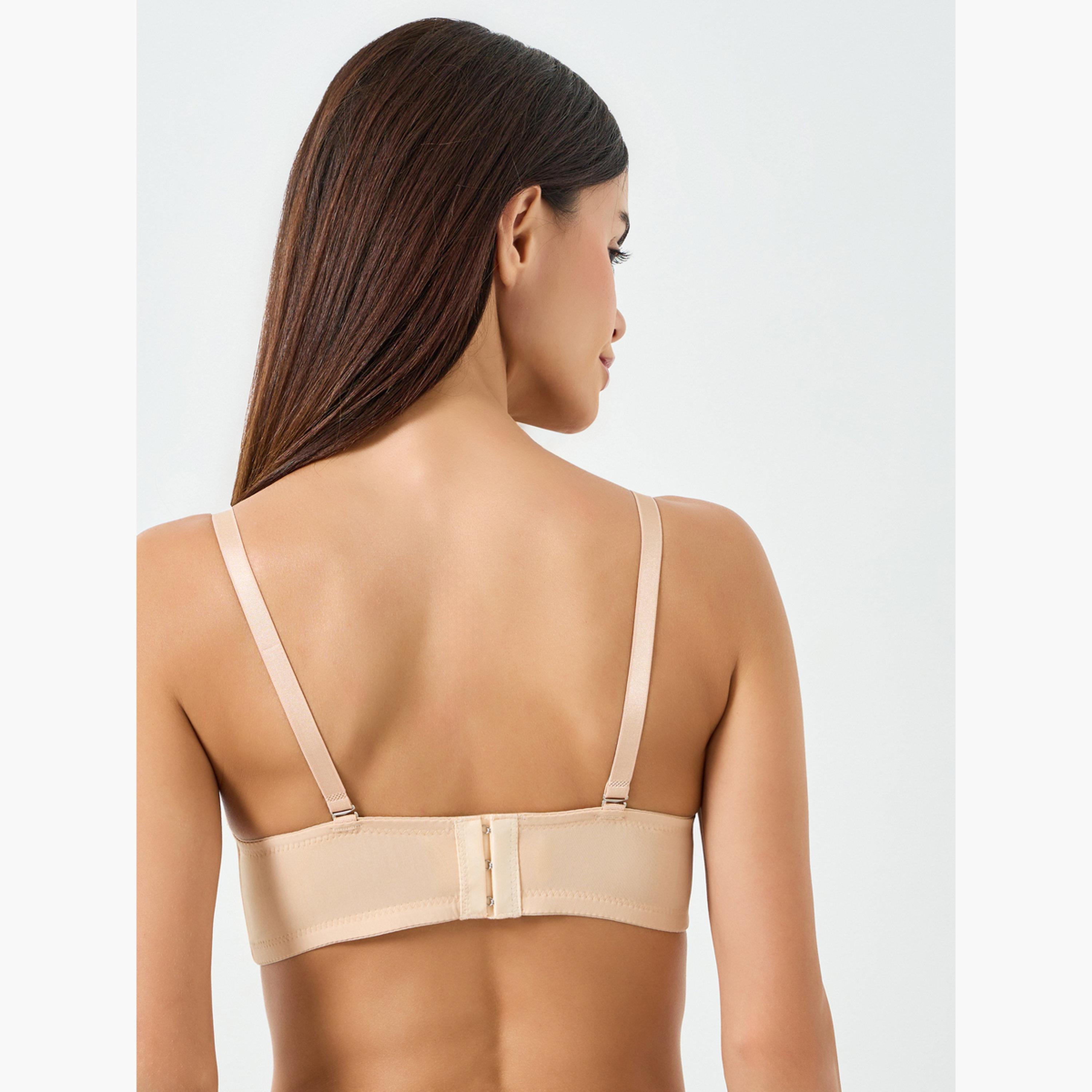 Take Two Solid Front Cross Buckle Padded Wired Bra-women-clothing-lingerie-bras-image-5
