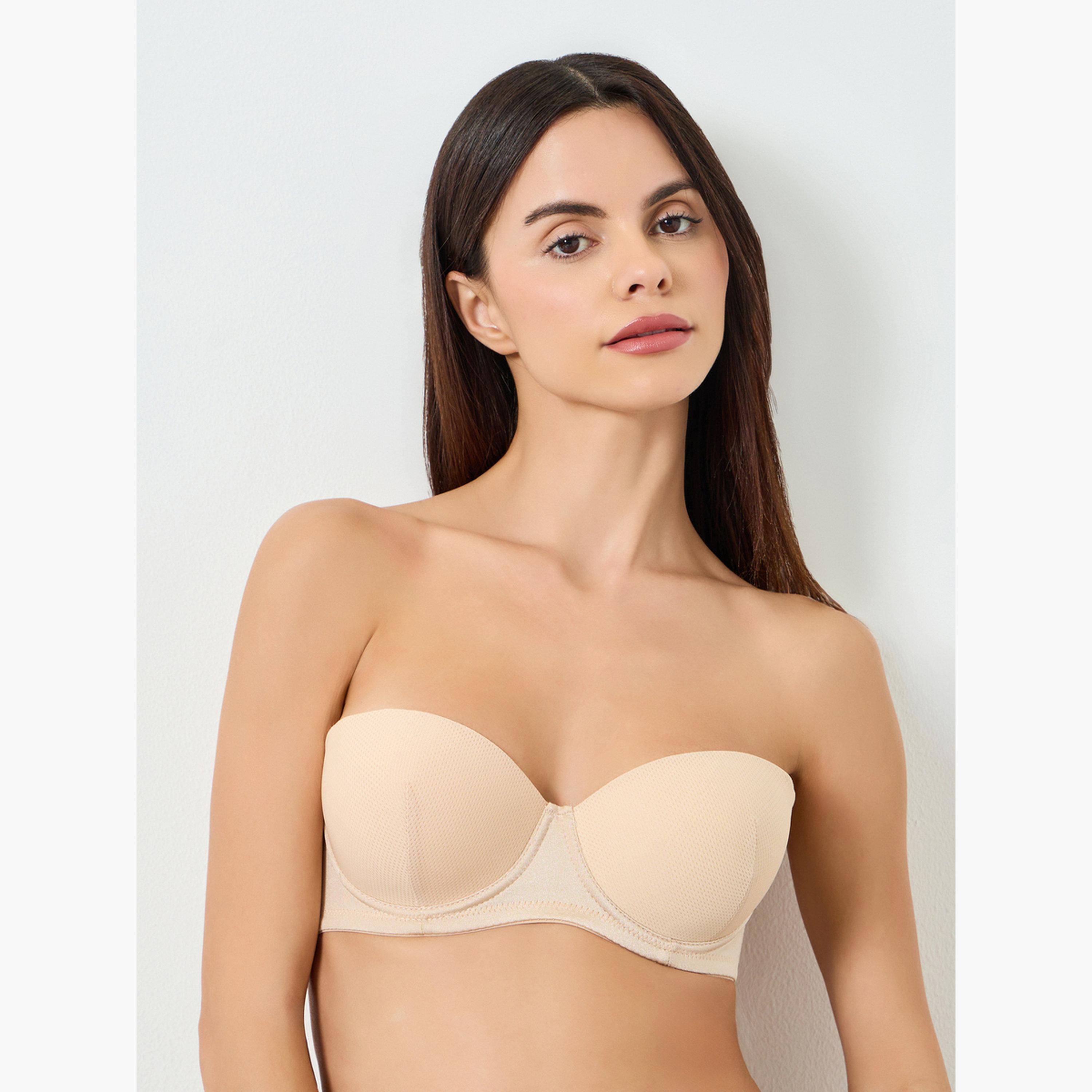 Take Two Women Beige Solid Padded Wired Bra-women-clothing-lingerie-bras-image-3