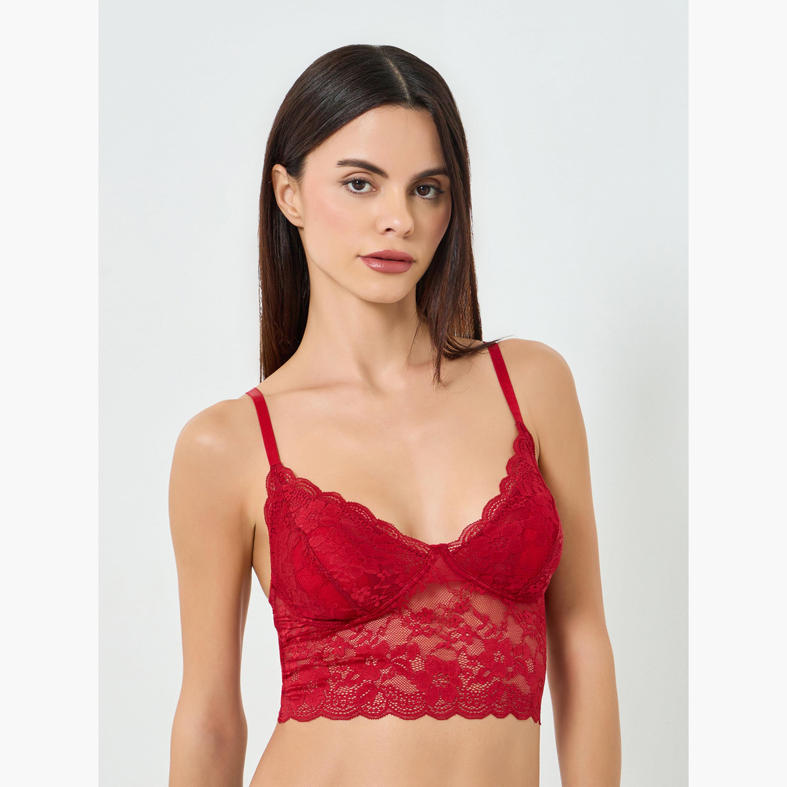 Take Two Solid All Lace Longline Padded Non Wired Bra-women-clothing-lingerie-bras-image-1
