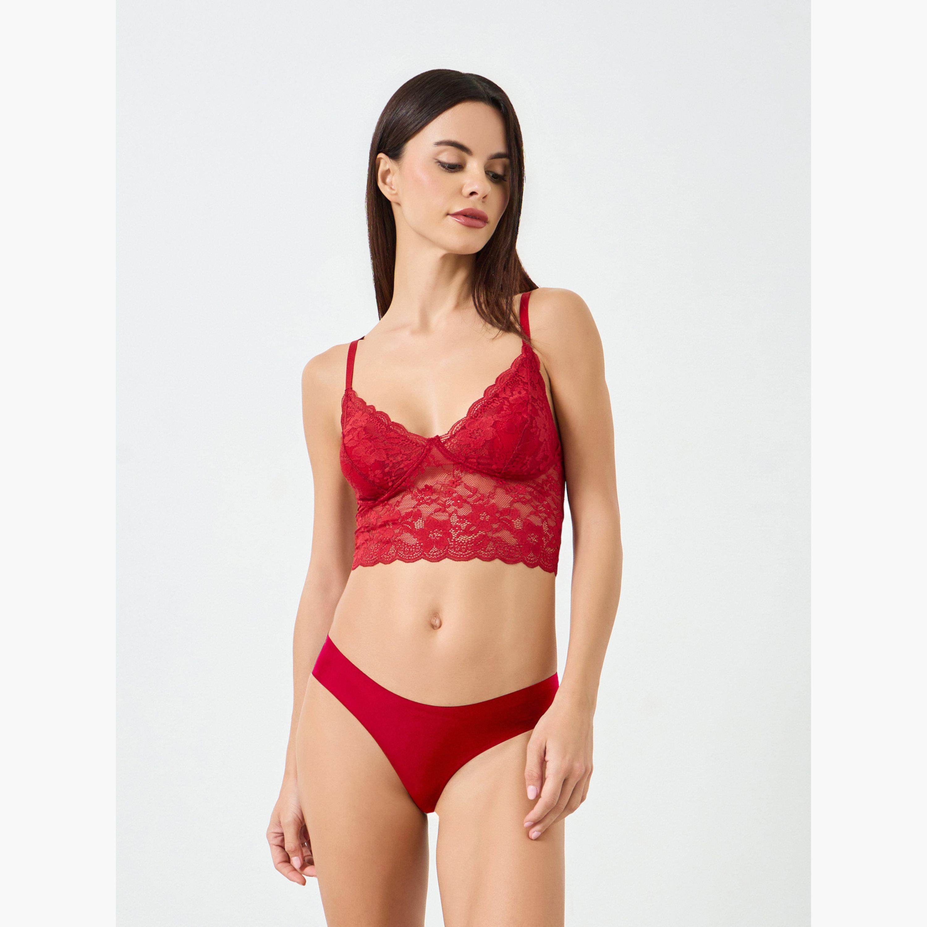 حمالة صدر طويلة دانتيل بحشوة وبدون أسلاك-women-clothing-lingerie-bras-image-2