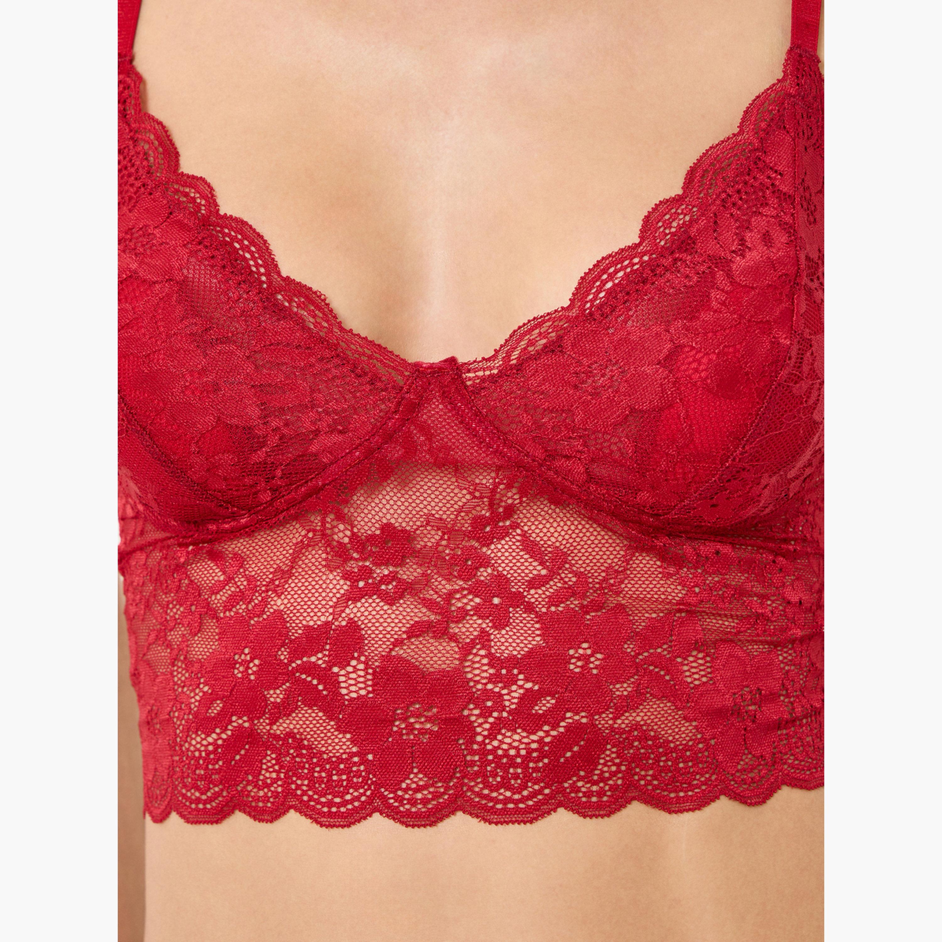 حمالة صدر طويلة دانتيل بحشوة وبدون أسلاك-women-clothing-lingerie-bras-image-3