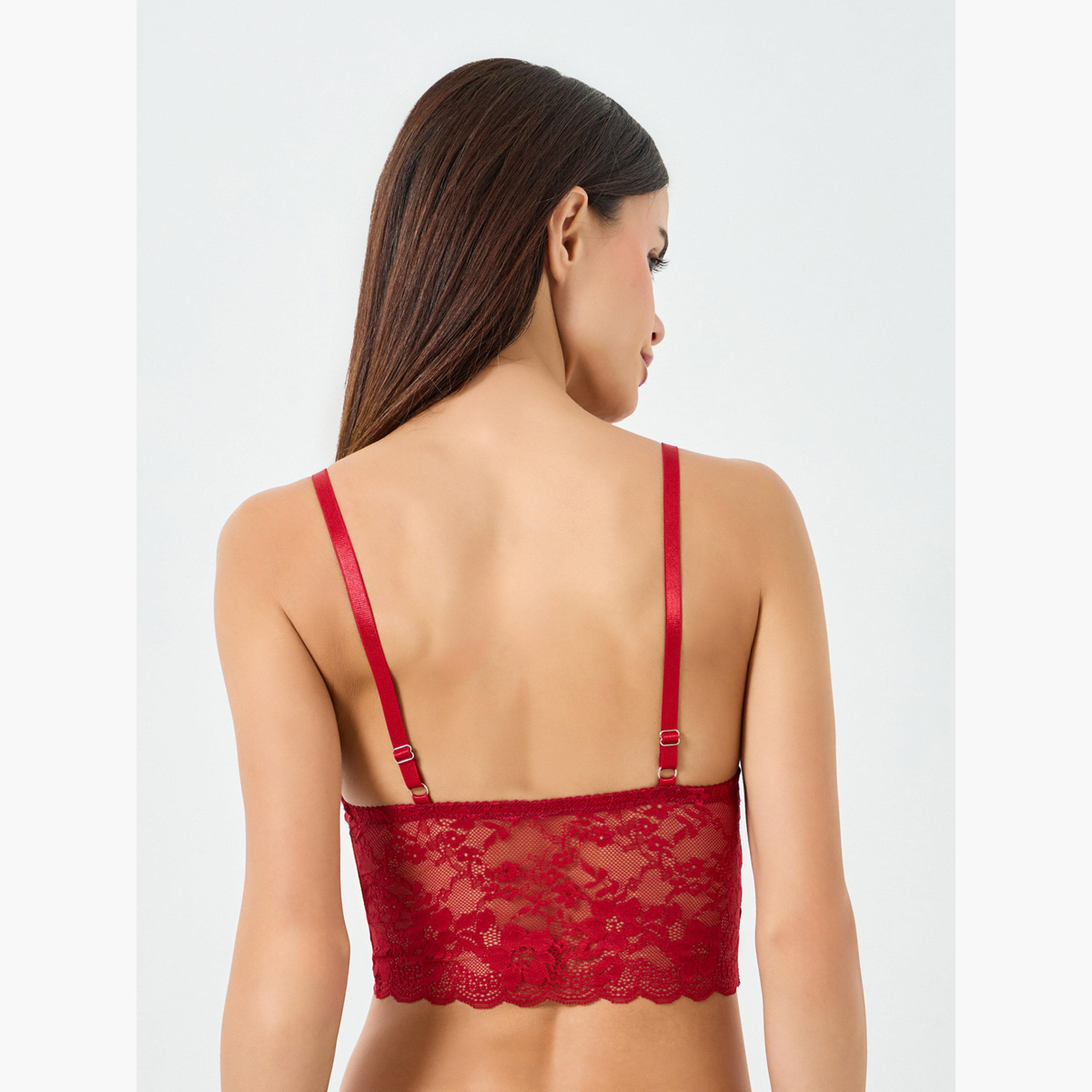 Take Two Solid All Lace Longline Padded Non Wired Bra-women-clothing-lingerie-bras-image-4