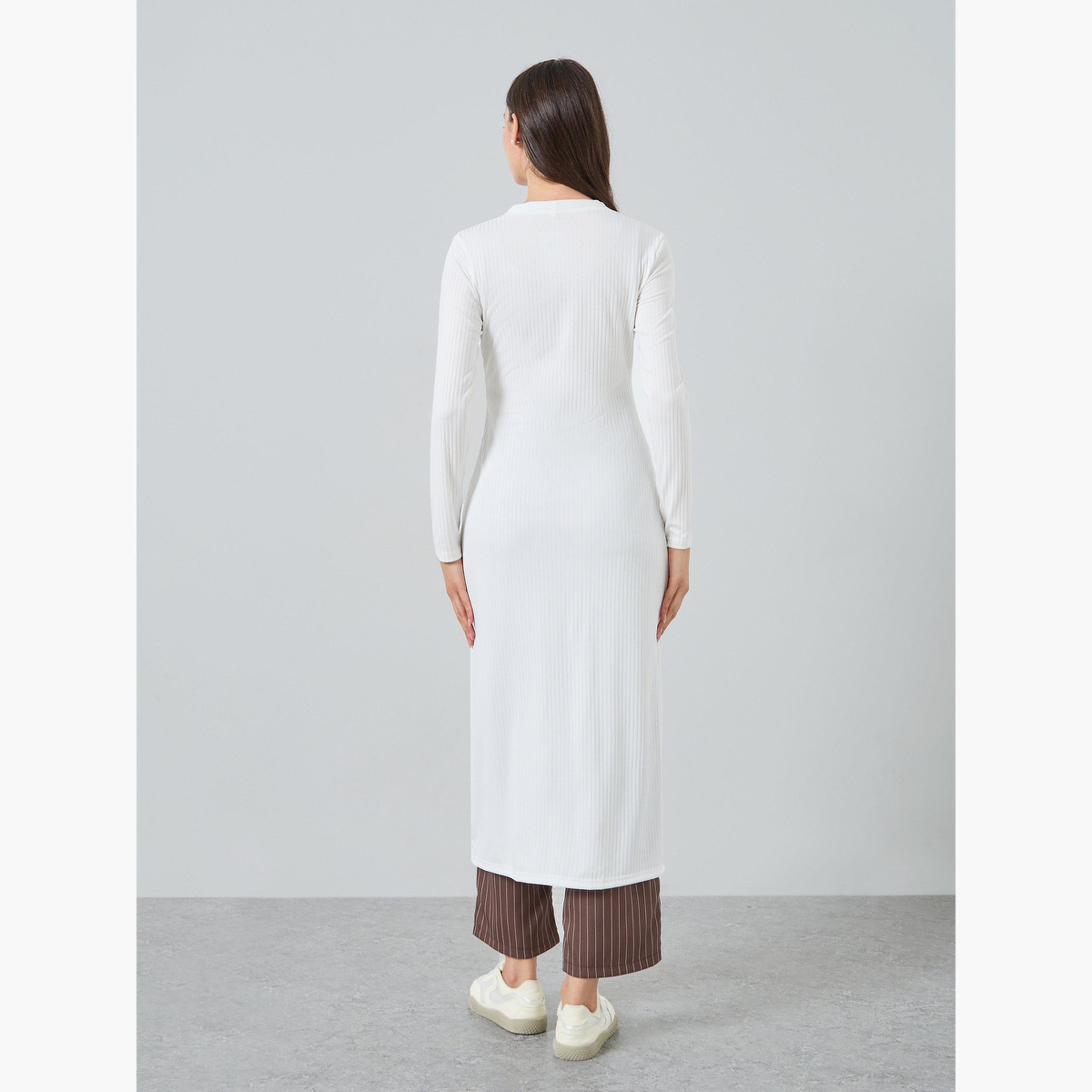 تيك تو - كارديغان نسائي أبيض محبوك رقبة حرف V وأكمام طويلة وأزرار-women-winterwear-cardigansandjumpers-cardigans-image-4