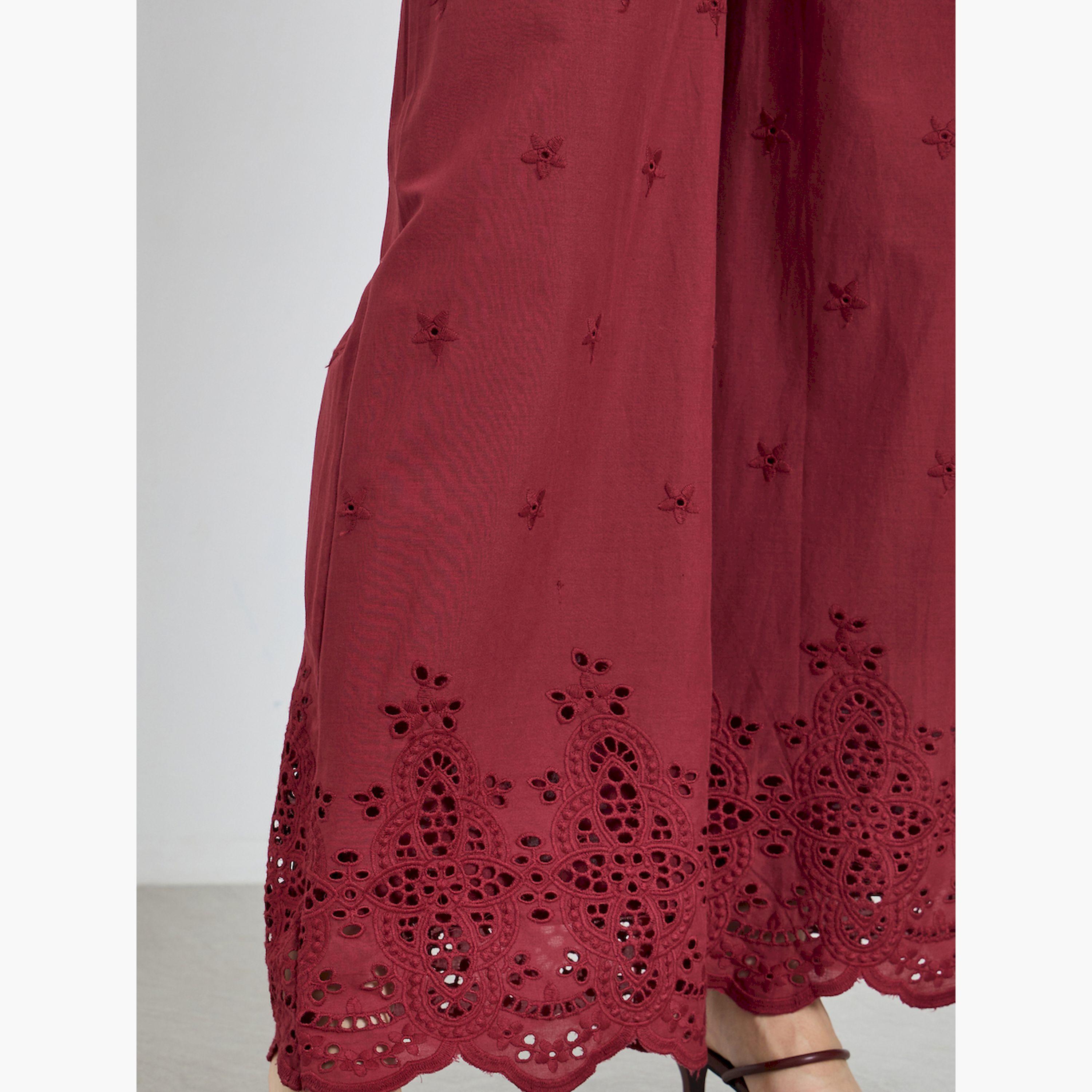 بنطال بأرجل واسعة بتفاصيل شيفلي-women-clothing-bottoms-trousers-image-3