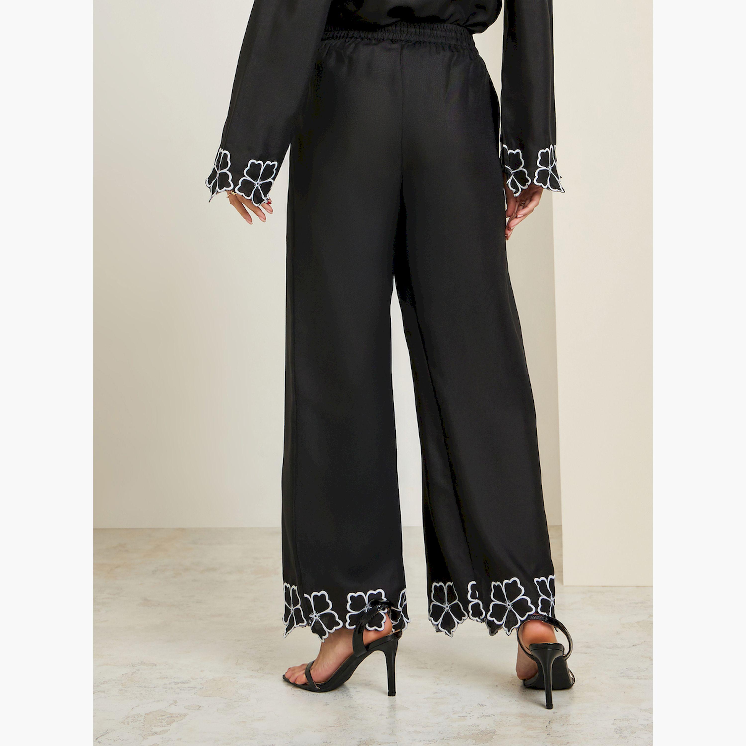 بنطال مطرز بأرجل واسعة-women-clothing-bottoms-trousers-image-4
