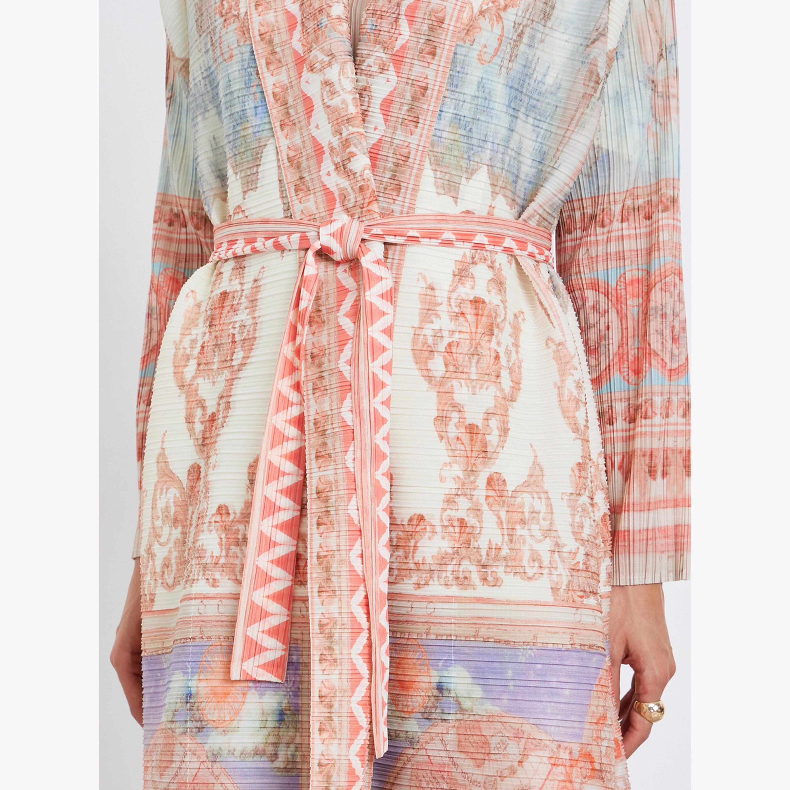 Take Two All-Over Printed Textured Pleated Long Sleeve Abaya-women-arabicclothing-abayas-image-4